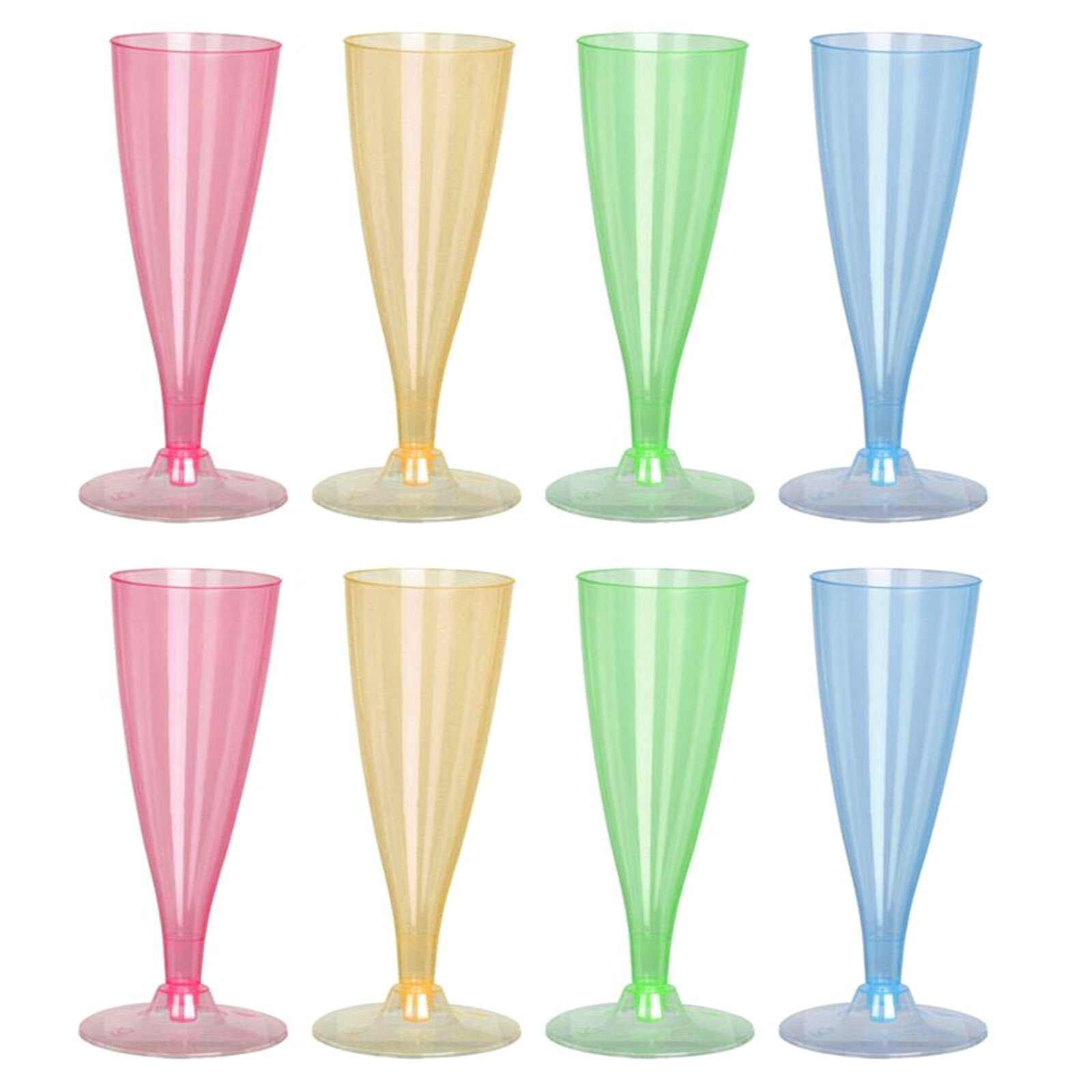 HAC24 Sektglas Plastik Sektglas 130 ml Champagnerglas Sektkelch Plastikglas, 16-tlg., Kunststoff, Wiederverwendbar