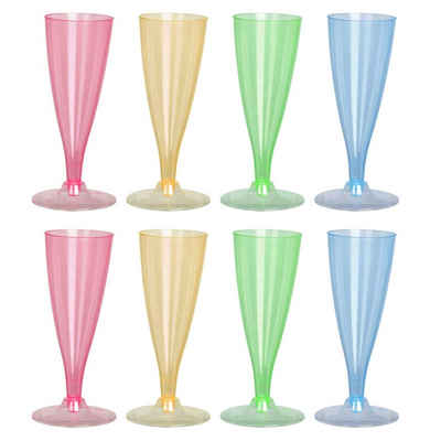 HAC24 Sektglas Plastik Sektglas 130 ml Champagnerglas Sektkelch Plastikglas, Kunststoff, Wiederverwendbar