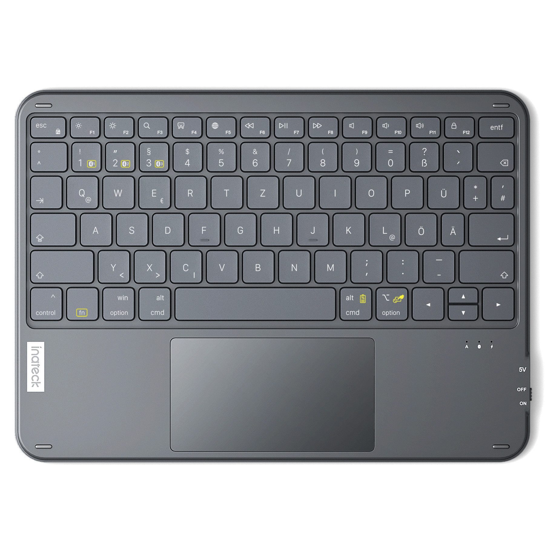 Inateck Ultraleichte für iPad/Tablet/Windows/Laptop/PC Tablet Tastatur mit Touchpad (Kabellose)