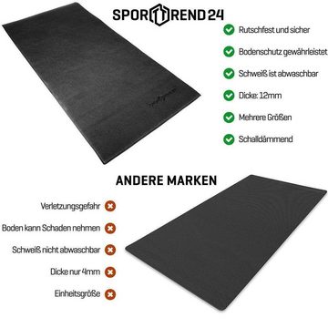 Sporttrend 24 Bodenschutzmatte zum ausrollen 120x60x1,2cm, Schutzmatte Bodenschutzmatte Fitnessmatte Sportmatte Trainingsmatte Yogamatte Übungsmatte Unterlegmatte Turnmatte Puzzlematte Bodenmatte