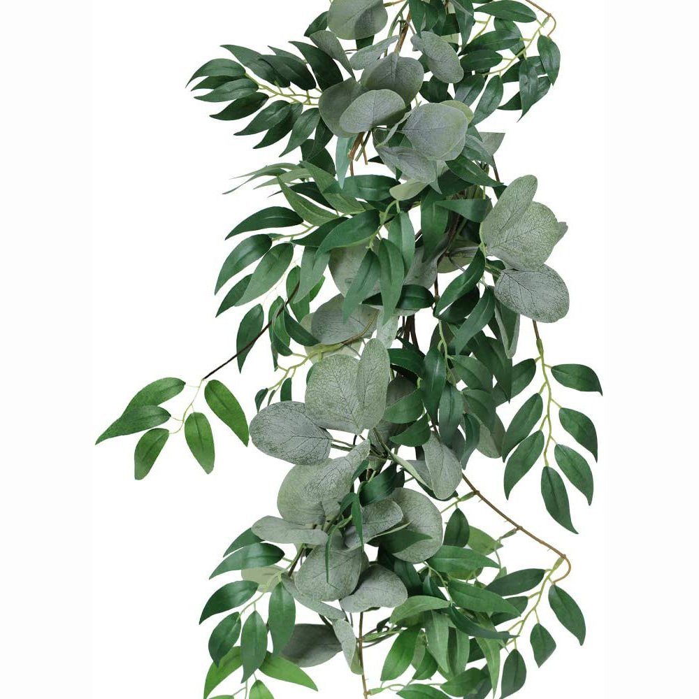 künstlichem Eukalyptus Houhence mit Kunstpflanze Silber aus und Weinranken, Girlande Weide,