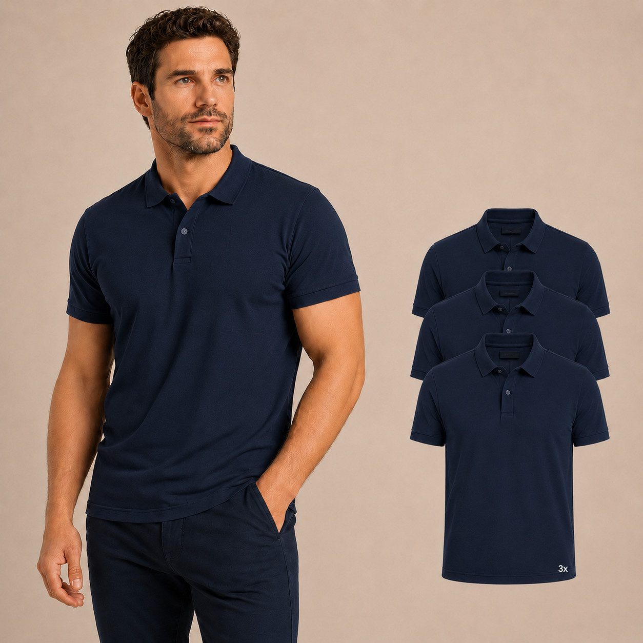 Sitztgut Poloshirt Premium Cotton Polo T-Shirt (3-tlg)