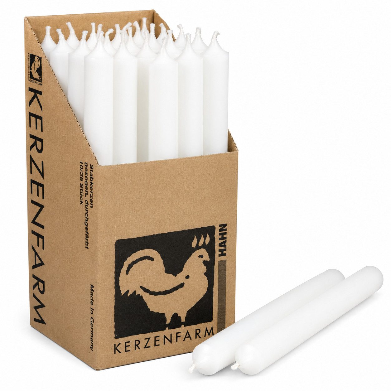 Hahn Kerzenfarm Spitzkerze Spitzkerzen XL 25 cm – Extra lange Stabkerzen aus Deutschland