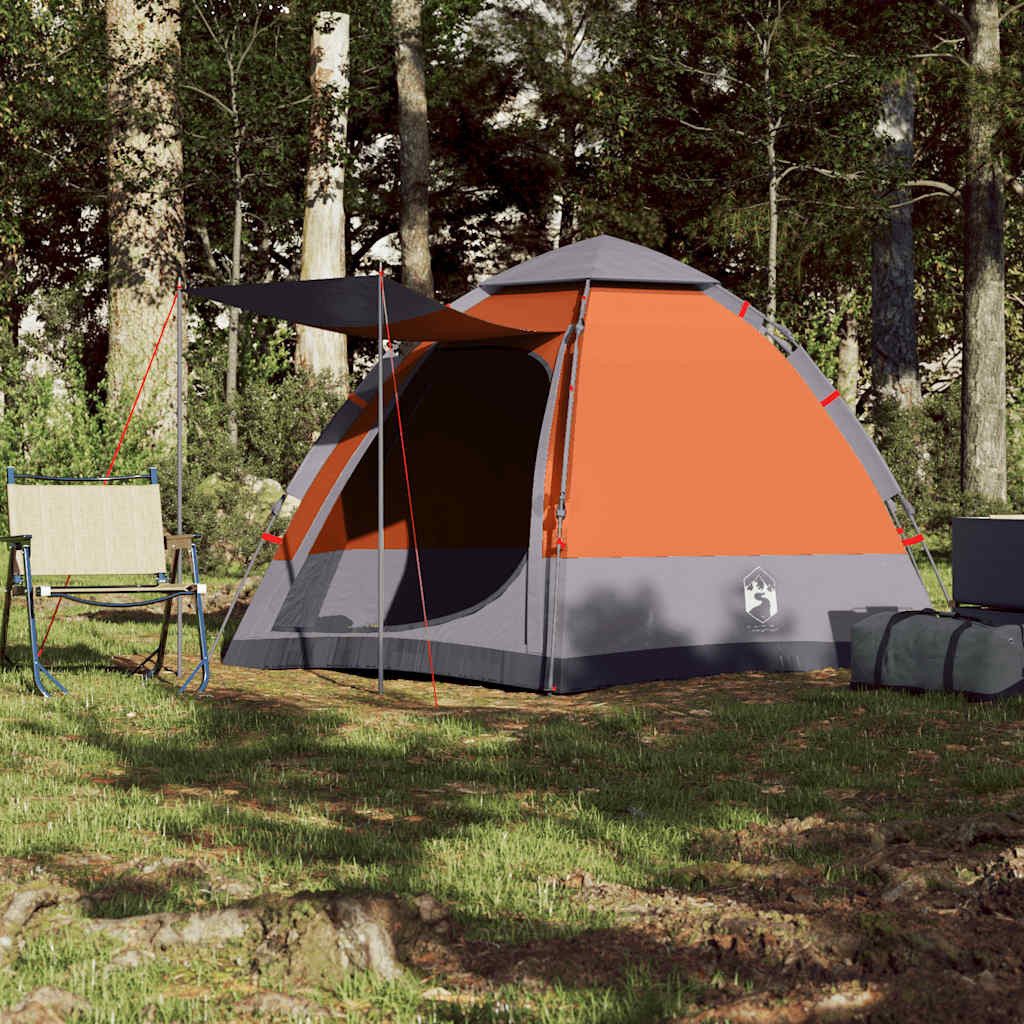furnicato Faltzelt Campingzelt Kabine 273x273x129 cm Grau-Orange, (1 tlg)
