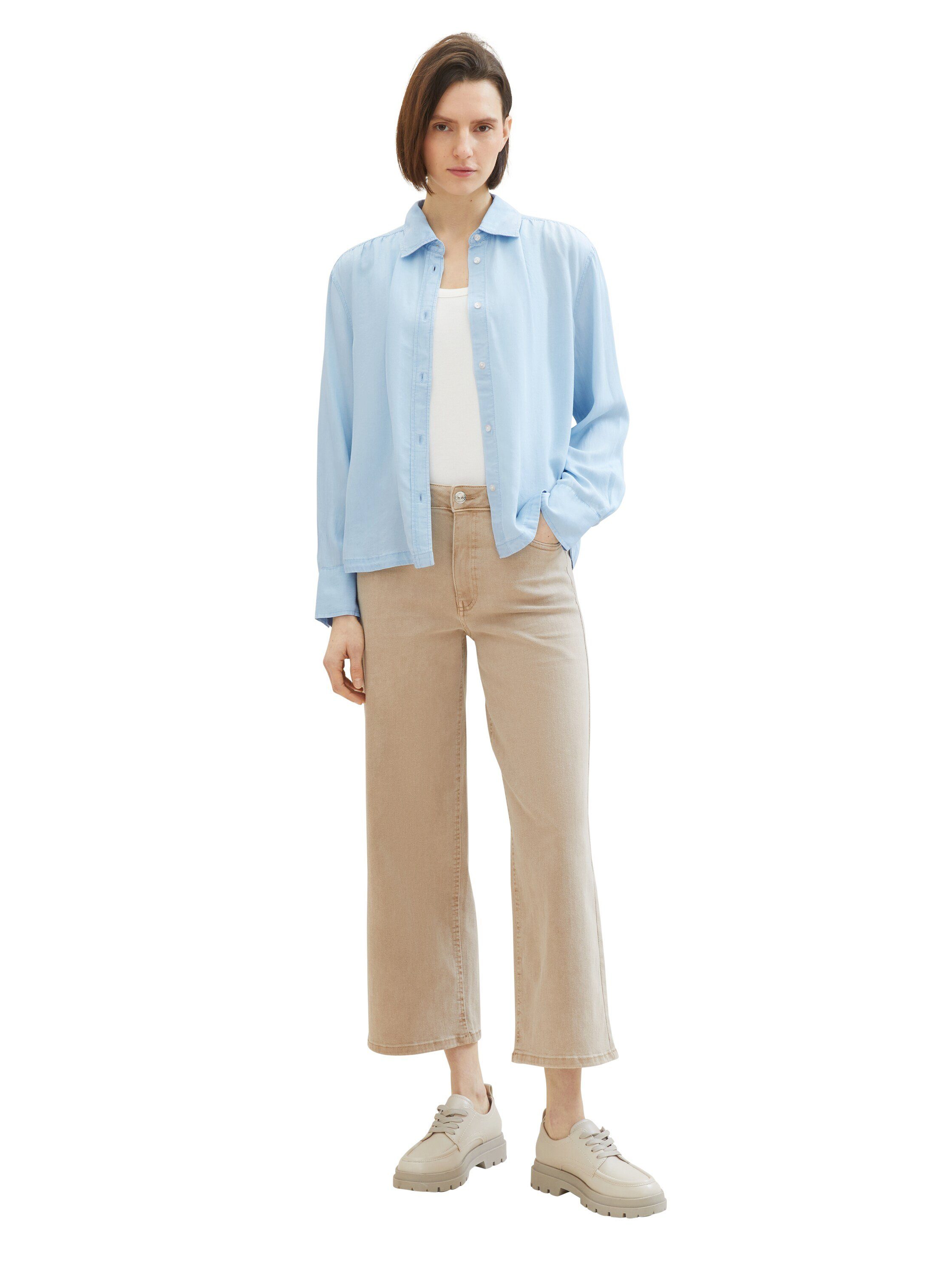 TOM TAILOR Langarmbluse aus Lyocell in kürzerer Form