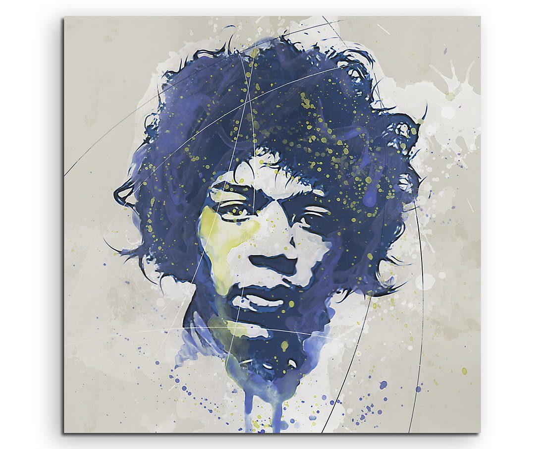 Sinus Art Leinwandbild Jimi Hendrix I Aqua 60x60cm Aqua Art Wandbild