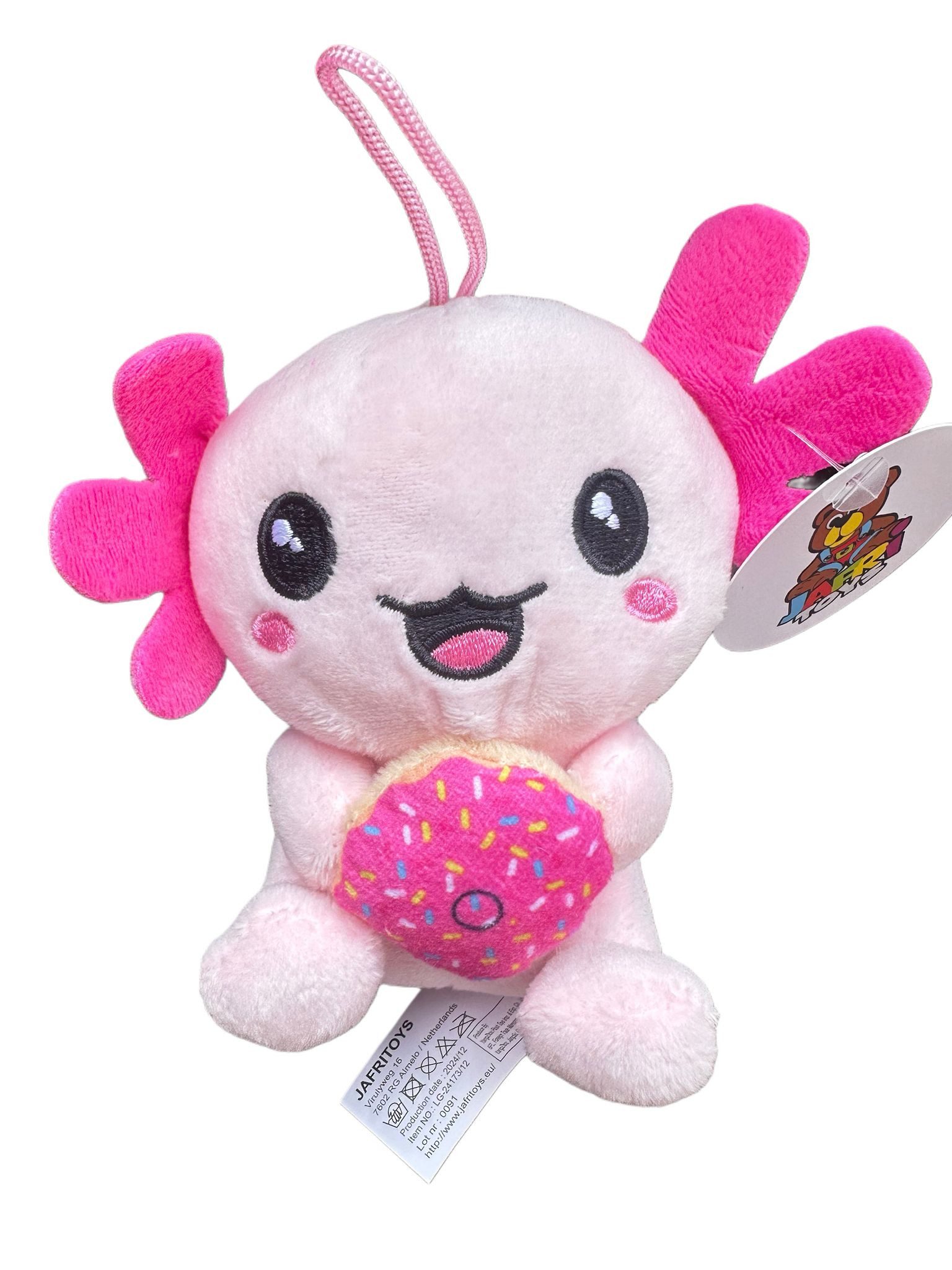 soma Kuscheltier Axolotl Kuscheltier Echse Molch Figur Plüsch 12 cm rosa pink Donut (Set, 1-St., Geschenk-Set), Axolotl Plüschtier Kuscheltier 12 cm Figur Plüschtier