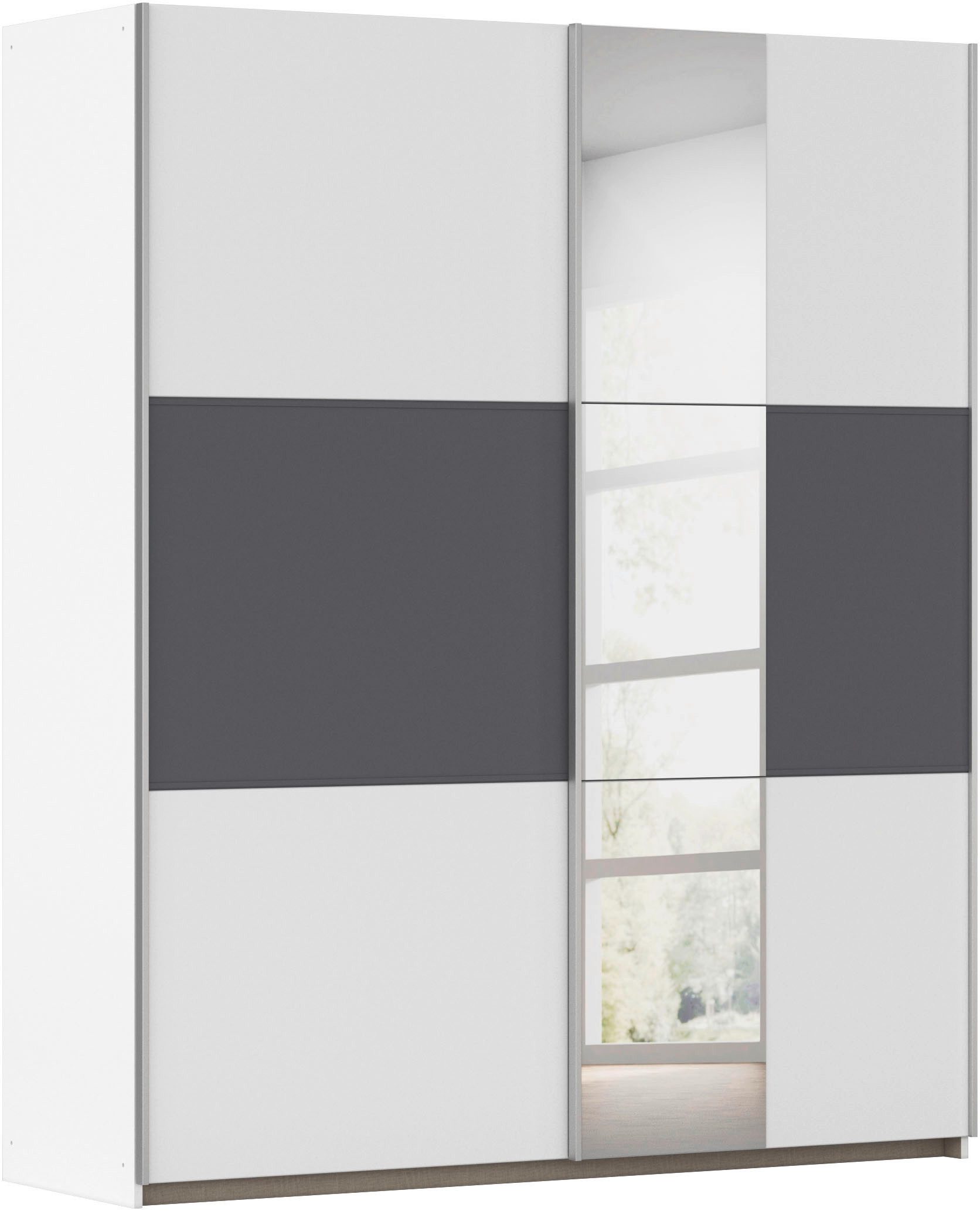 rauch Schwebetürenschrank Kleiderschrank Schrank Garderobe TOPSELLER ASTANA OTTO´s CHOICE (3 Ausstattungen BASIC/CLASSIC/PREMIUM, Breiten 175/218/261 cm) mit 3 Spiegelelementen, Metallgriffleisten alufarbig MADE IN GERMANY