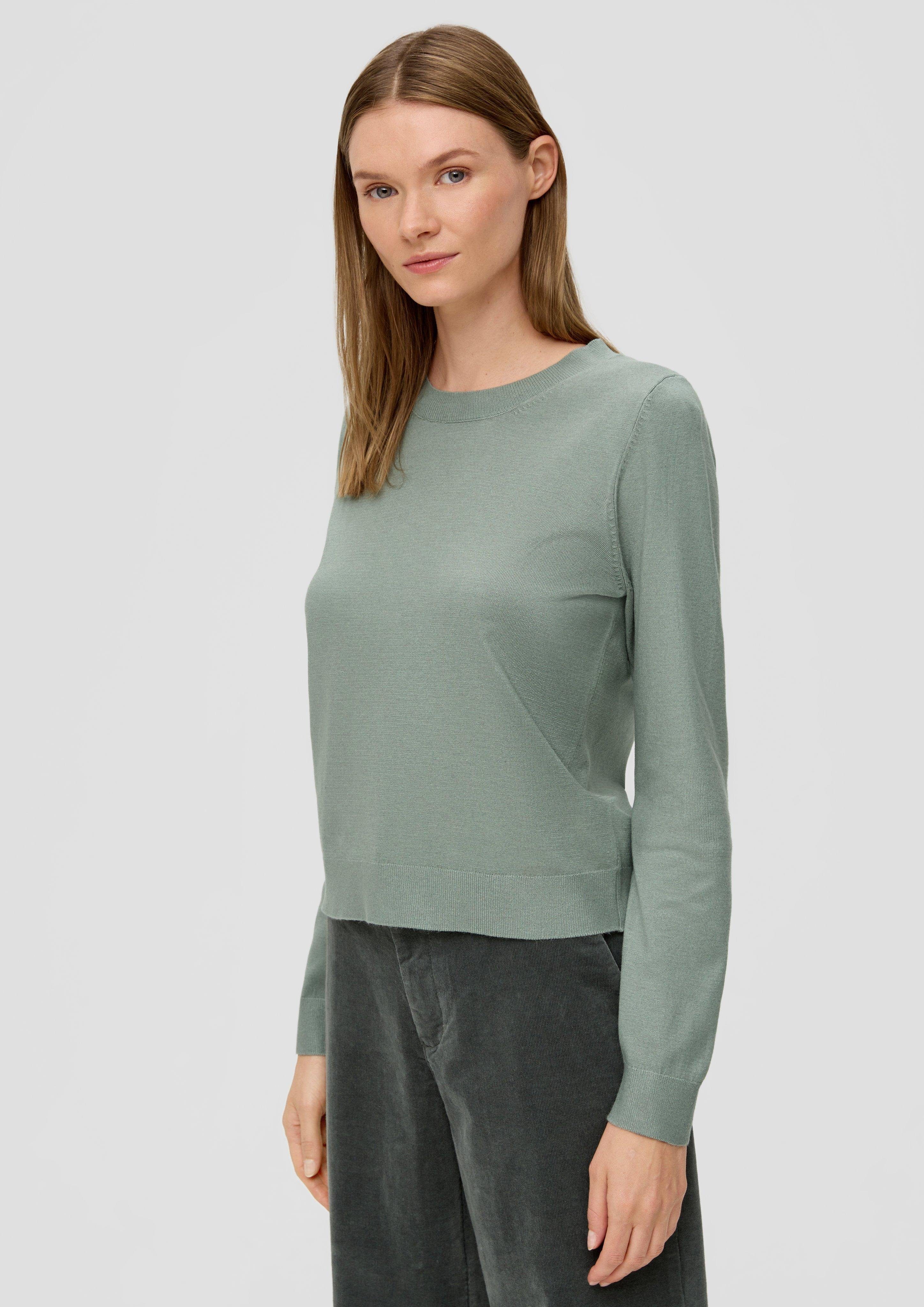 s.Oliver Strickpullover Pullover aus Viskosemix Ziernaht