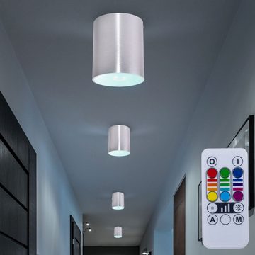 etc-shop LED Einbaustrahler, Leuchtmittel inklusive, Warmweiß, Farbwechsel, 2er Set Aufbau Strahler Innenraum Wand Lampen dimmbar im Set