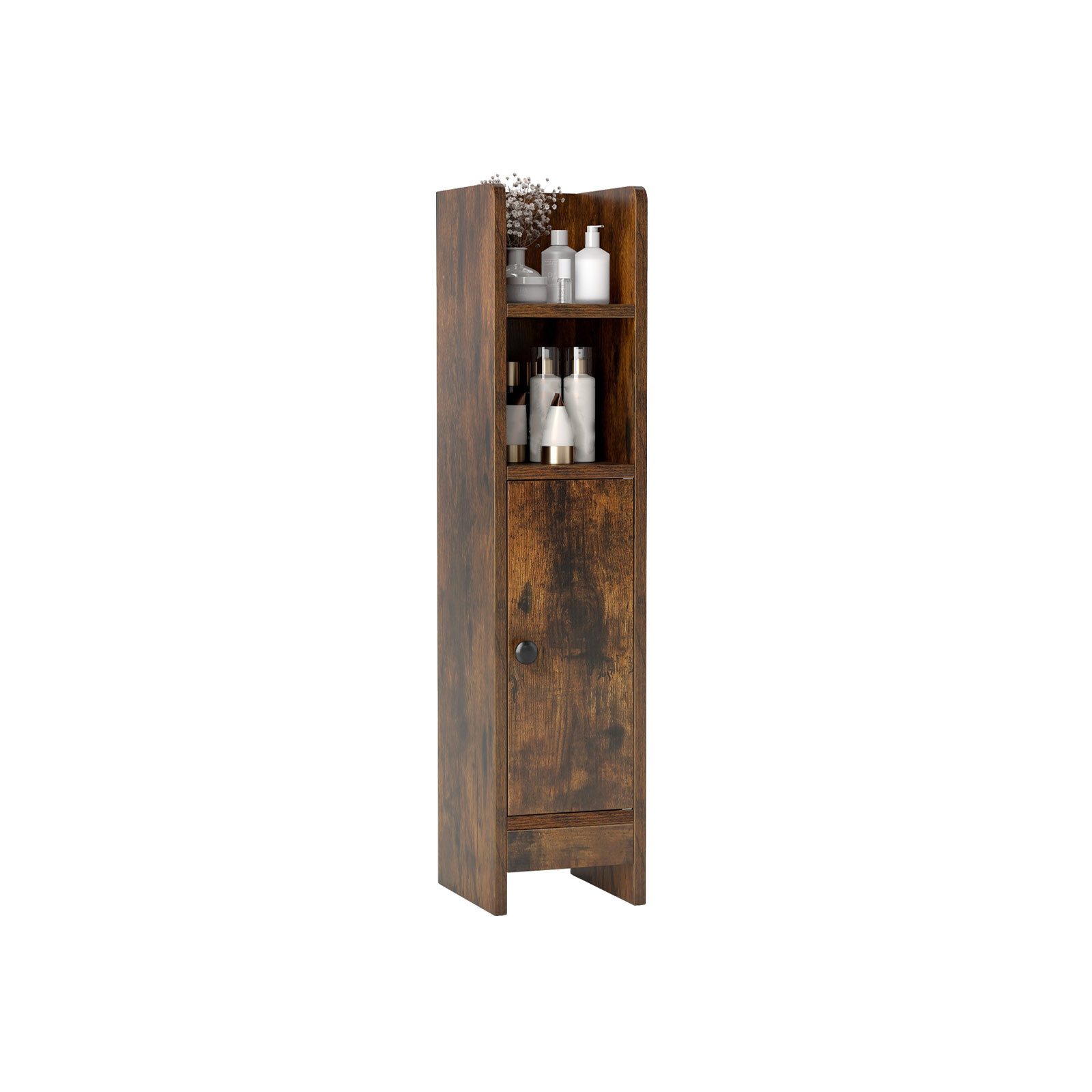 COSTWAY Badkommode, Badschrank Badezimmerschrank schmal, verstellbare Ablagen