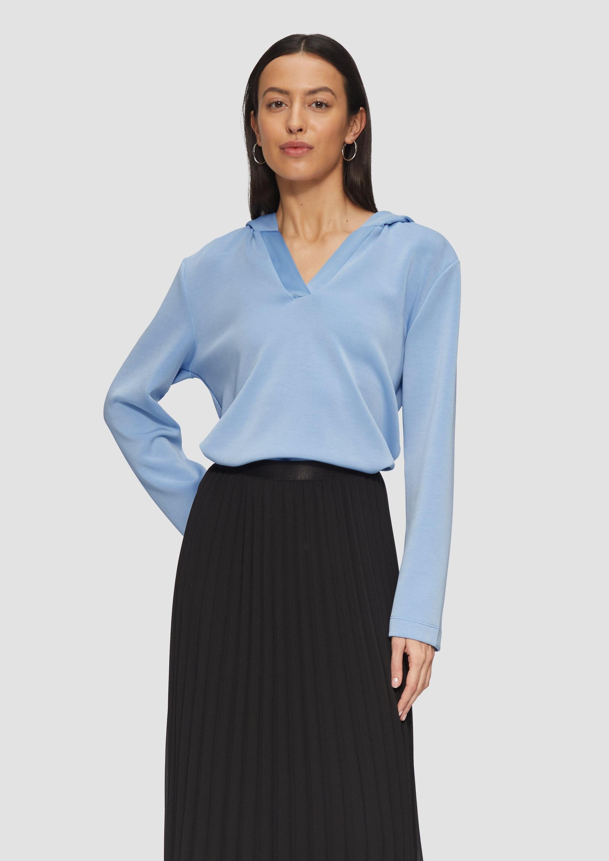 s.Oliver Sweatshirt Sweatshirt Kapuzenshirt aus Sweat mit Satin-Details günstig online kaufen