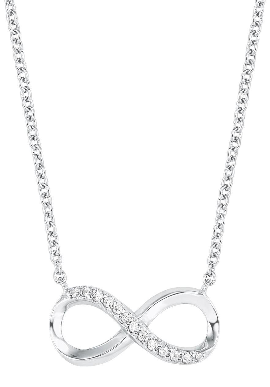 Amor Kette mit Anhänger Infinity Unendlichkeitsschleife, mit Zirkonia (synth)