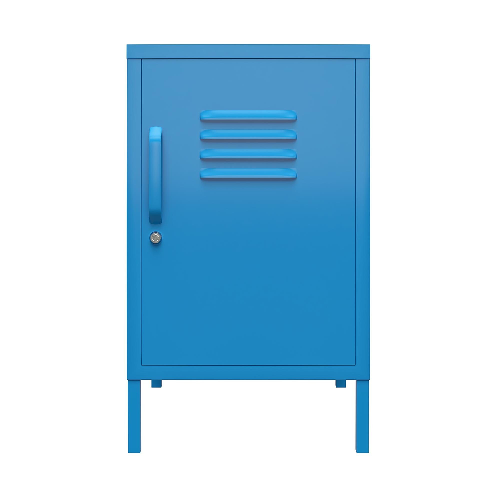 abschließbar, Retro-Design Metall aus Cache blau Spint-Look, loft24 im Nachtschrank
