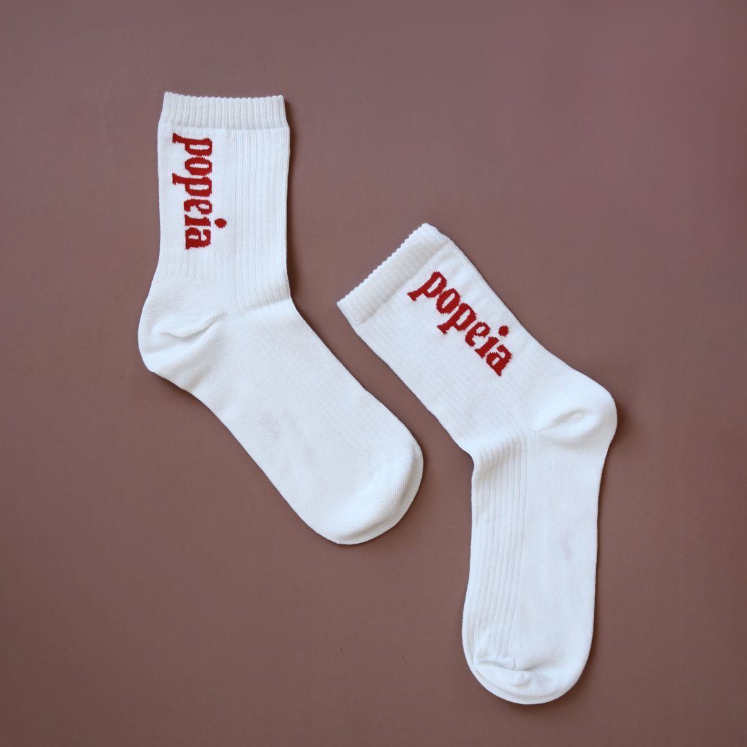 popeia Bio-Baumwolle Socken The weiß Bold weichster aus
