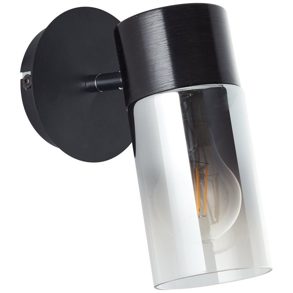 Brilliant Wandleuchte Alia, Alia Strahler 1-flammig schwarz/rauchglas  schwarz 1x A60, E27, 40 W, Einfacher Austausch der Leuchtmittel