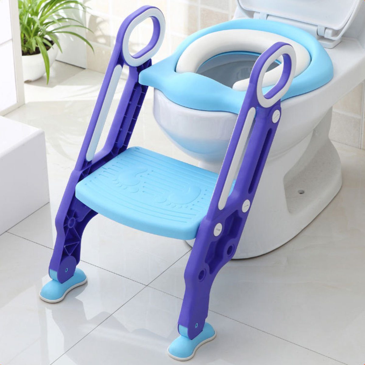 Insma Kinder-WC-Sitz, Klappbar Kinder Toilettensitz rutschfest gepolstert  höhenverstellbar mit Treppe Griffe online kaufen | OTTO
