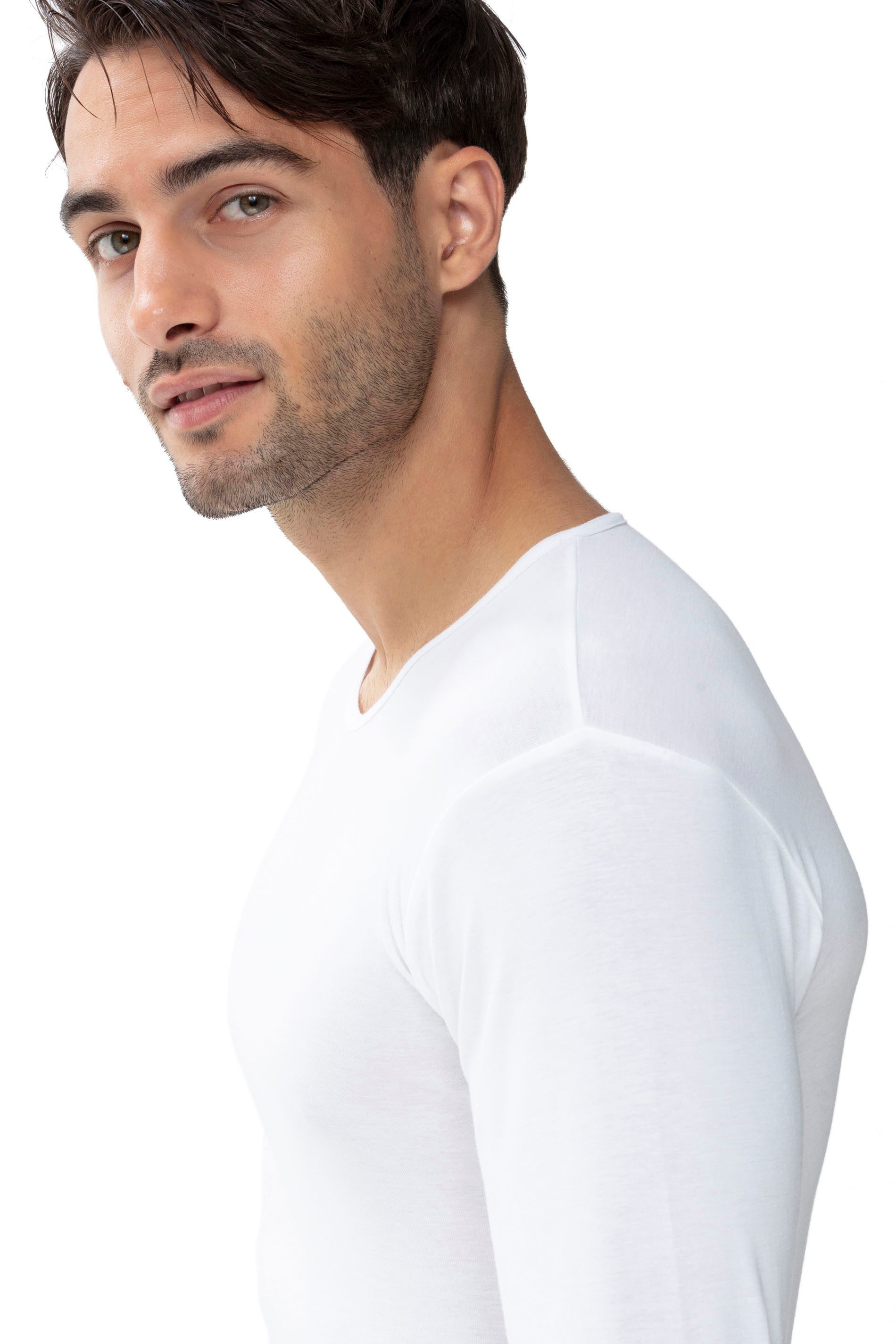Mey Langarmshirt Casual Cotton (K) Elastischer Halsabschluss