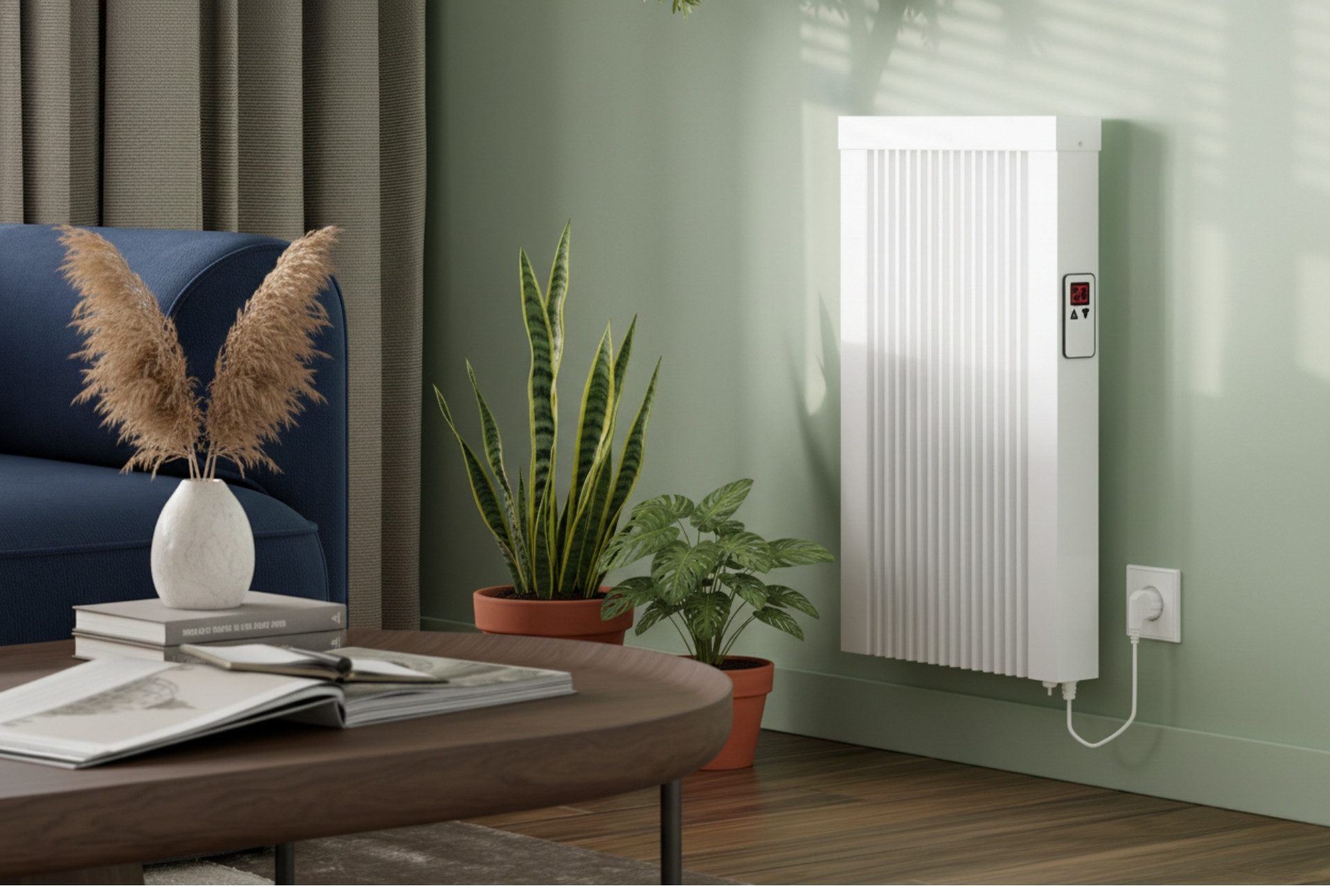 eVARMO Elektro-Heizkörper Flächenspeicherheizung areo direct 2.0, moderne Elektroheizung, Einfaches 2-Knopf-Thermostat, Appsteuerung ohne Zusatzgerät möglich – Bild 5 von 5