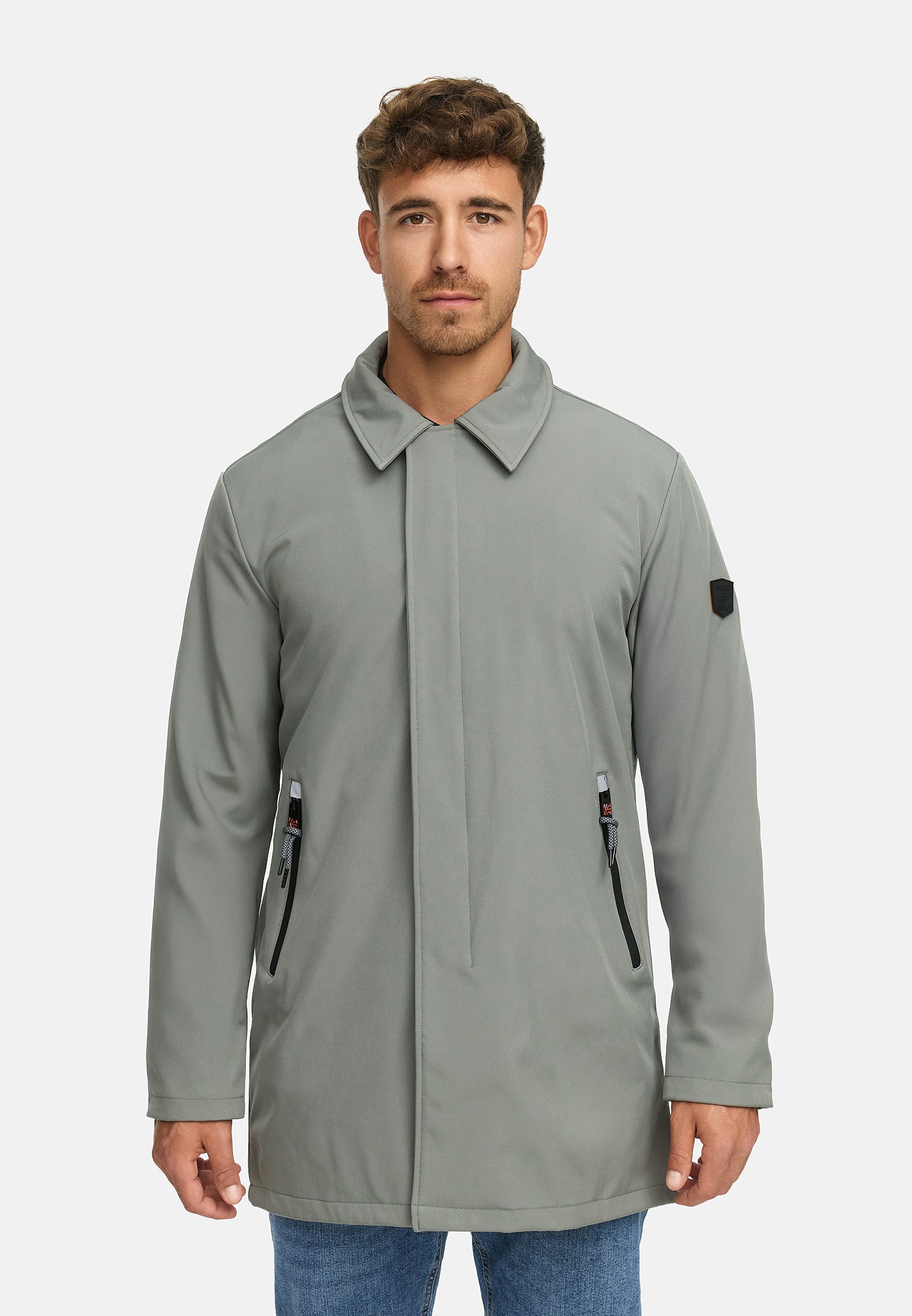 Indicode Trenchcoat Herren INRoute Softshell Mantel Herrenmantel
