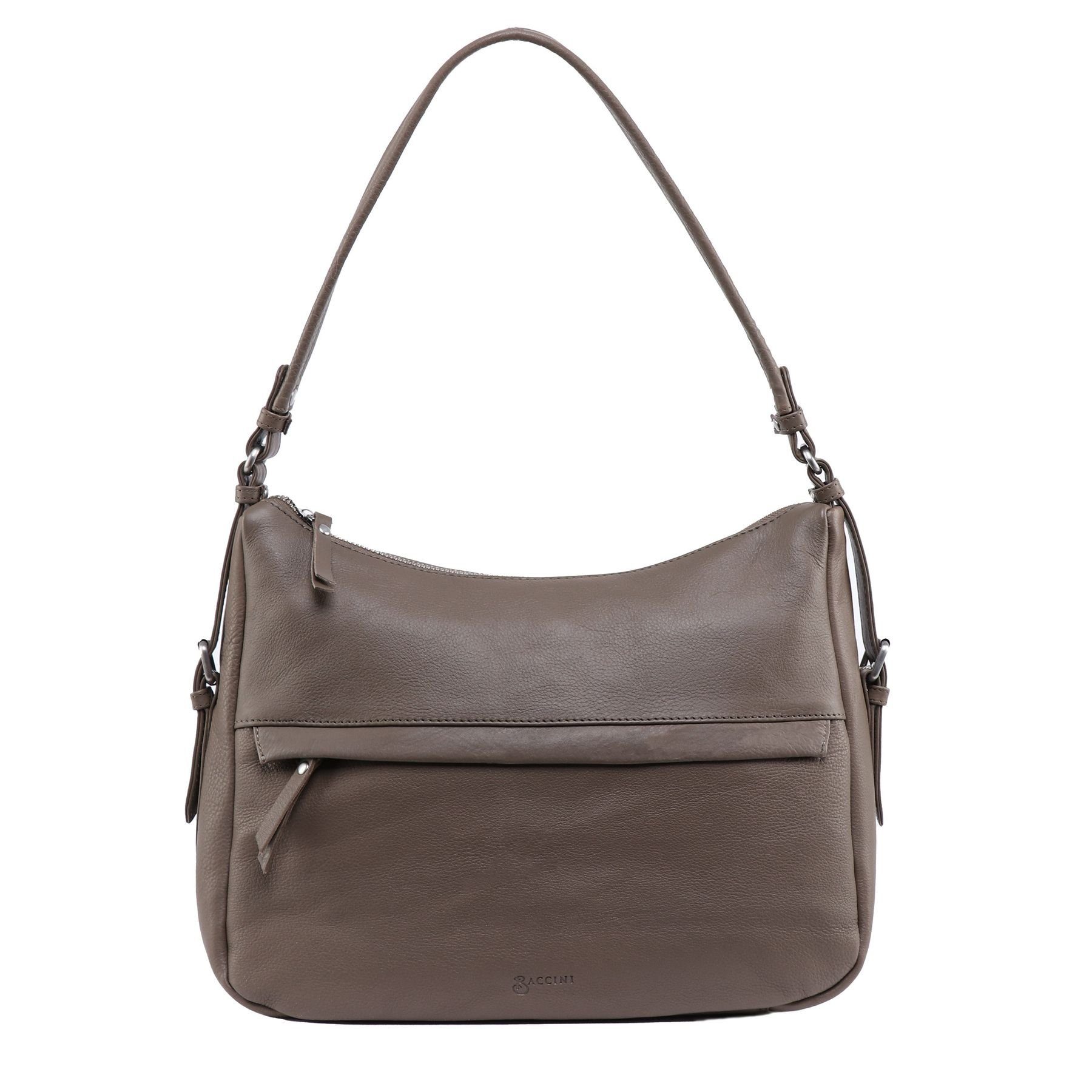 Umhängetasche echt Leder Handtasche Schultertasche groß taupe ROSA