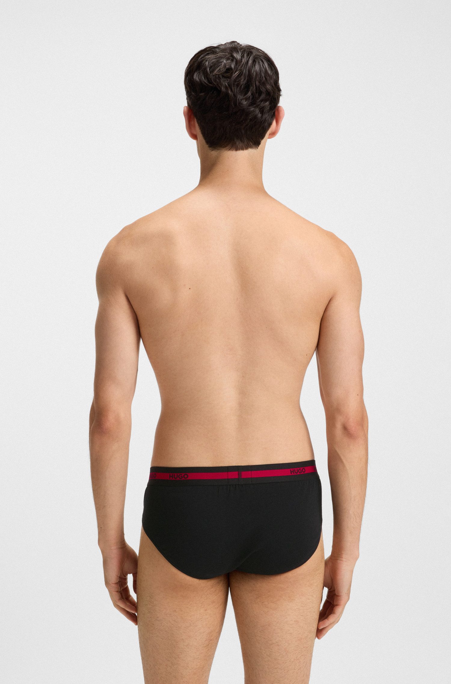 HUGO Slip HIPBR TRIPLET PLANET aus Stretch-Baumwolle, mit Logo-Streifen am Bund