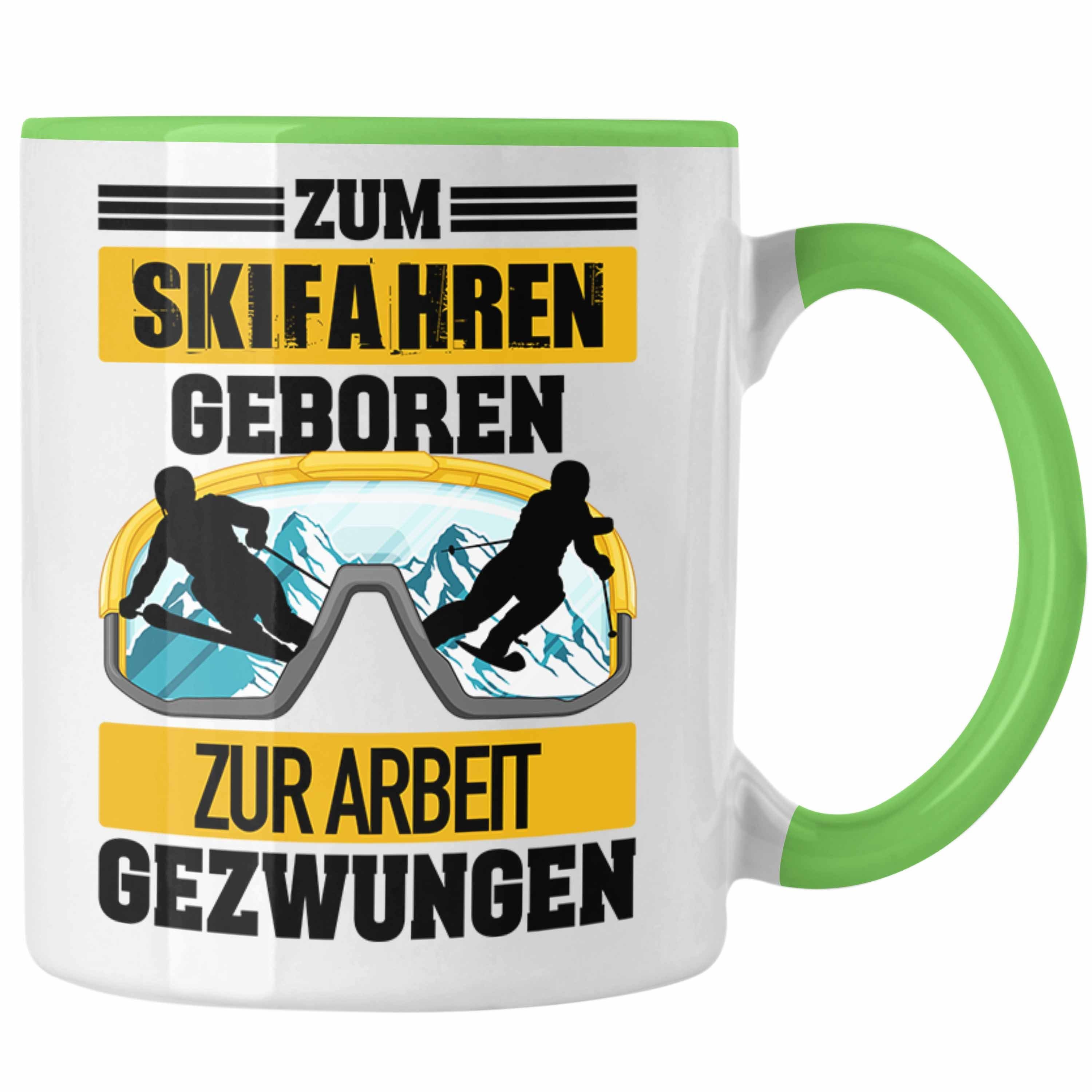 Trendation Tasse Trendation - Ski Tasse Grün Lustig Sprüche Skifahrer Tasse Frauen Witz für Skifahren Geschenk Geschenk Fahren Männer Spruch