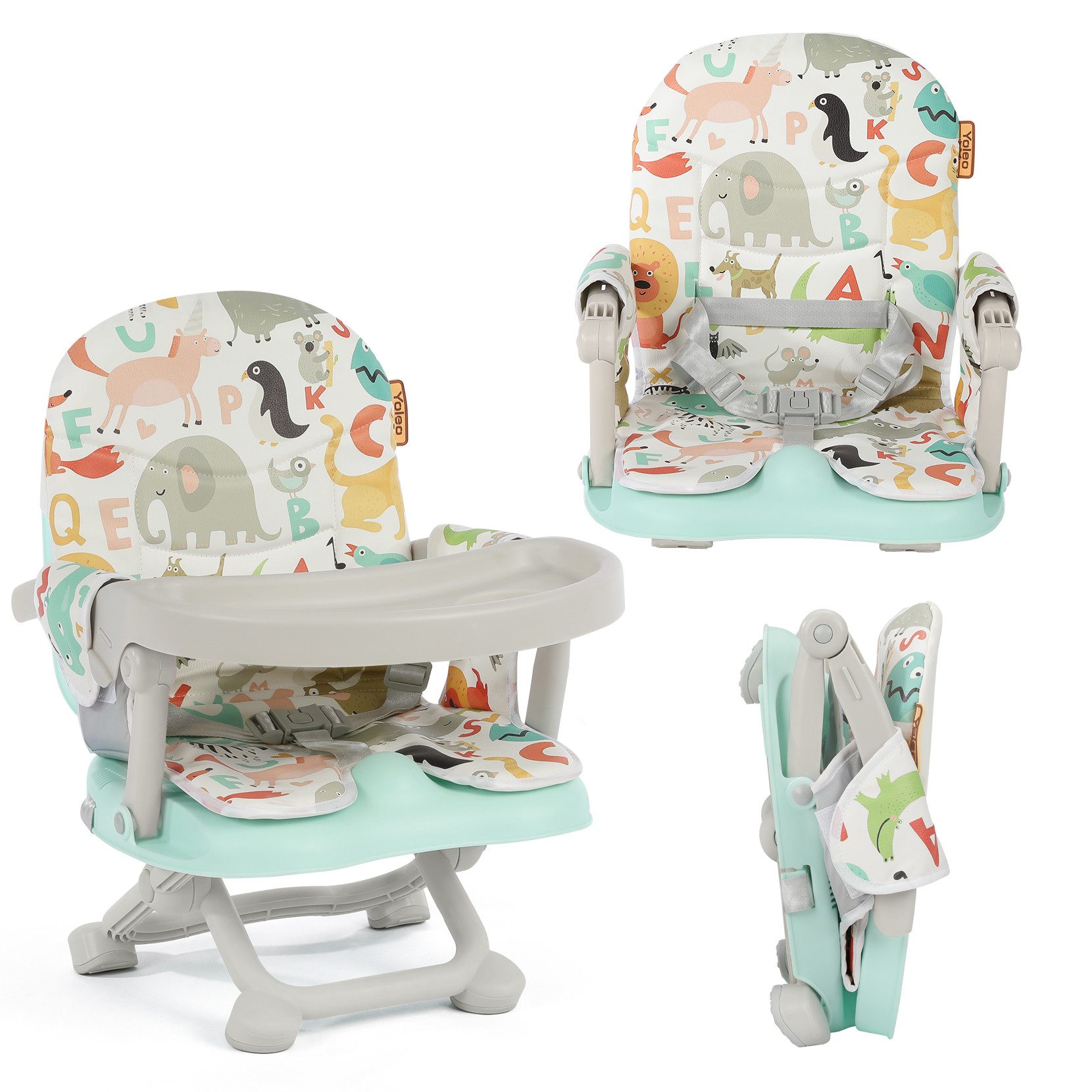 OUNUO Kinderstuhl Sitzerhöhung Baby Tragbar Stuhl Booster Sitz mit Tablett günstig online kaufen