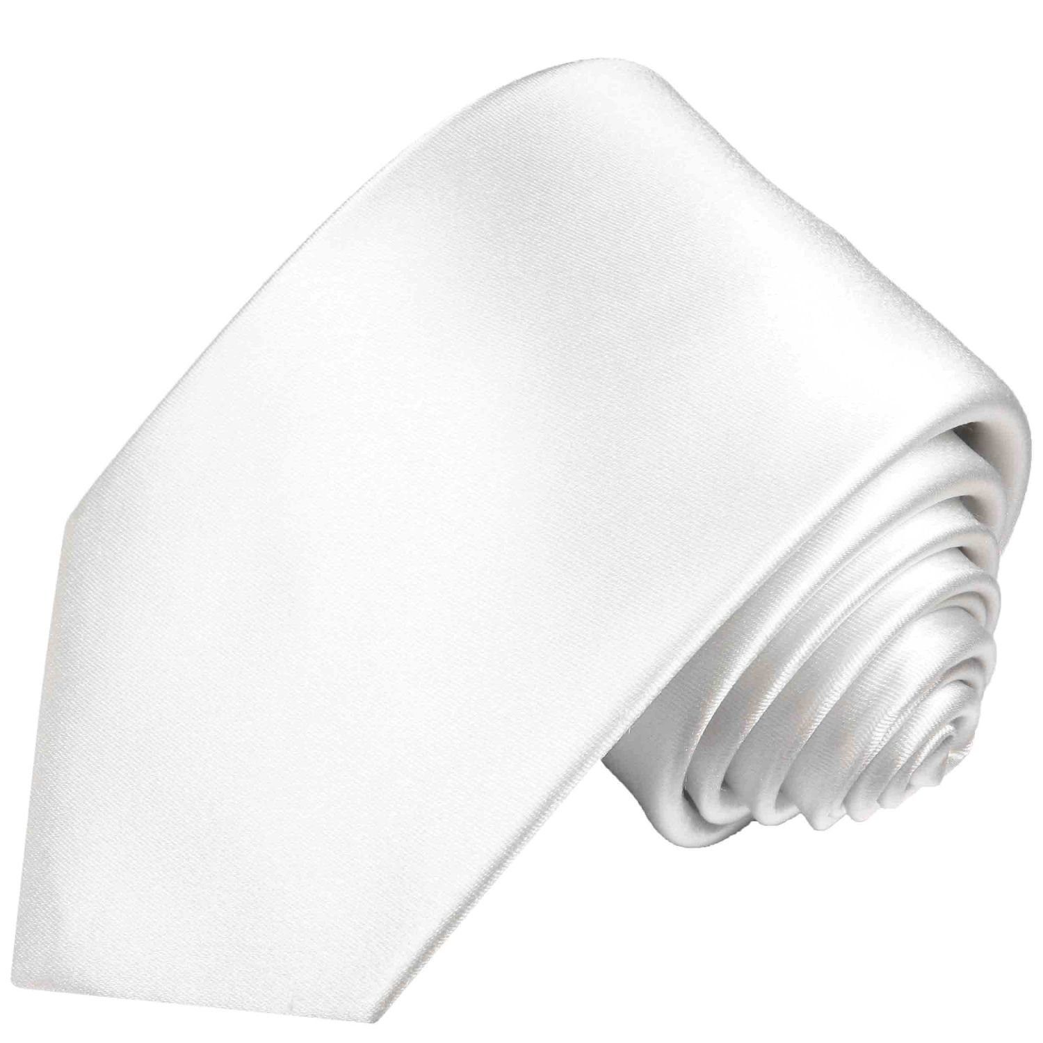 Paul Malone Krawatte für Herren Uni Krawatte weiss