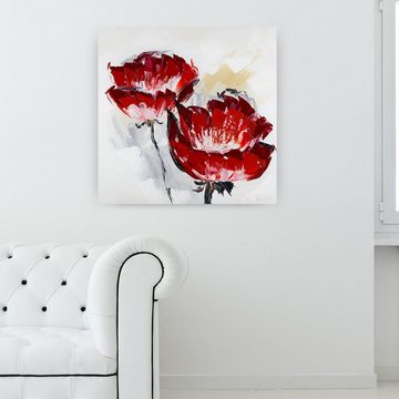 KUNSTLOFT Gemälde Der Duft der Blütenpracht 80x80 cm, Leinwandbild 100% HANDGEMALT Wandbild Wohnzimmer