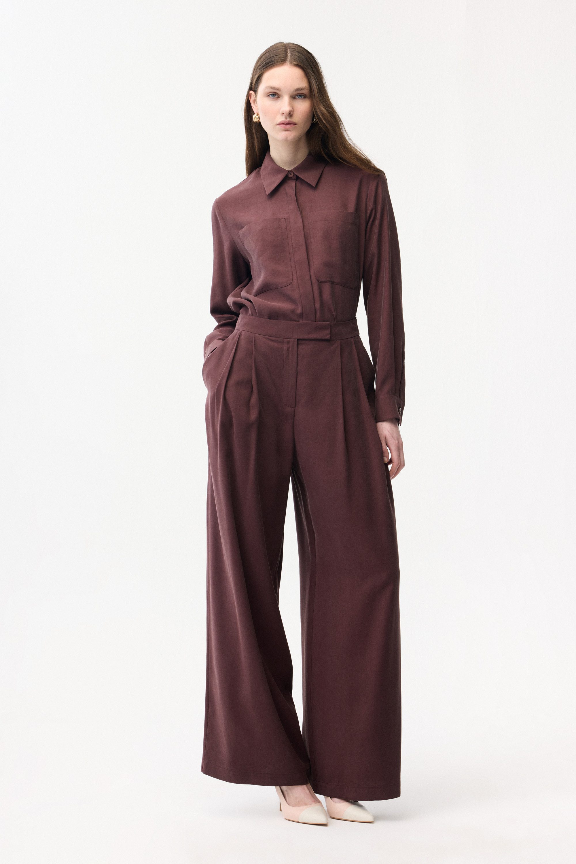 adL Stoffhose Hose mit weitem Bein und Seitentaschen