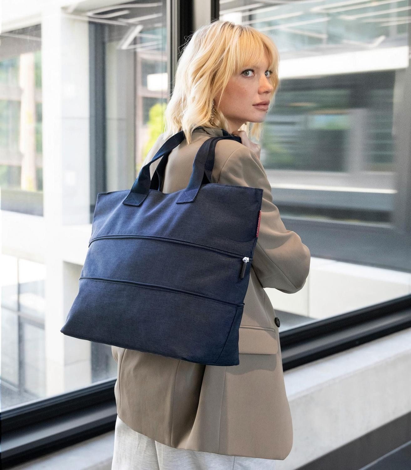 REISENTHEL® Tragetasche SHOPPER E1, 12 - 18 Liter, Blau, Polyester, mit Reißverschluss, wasserabweisend