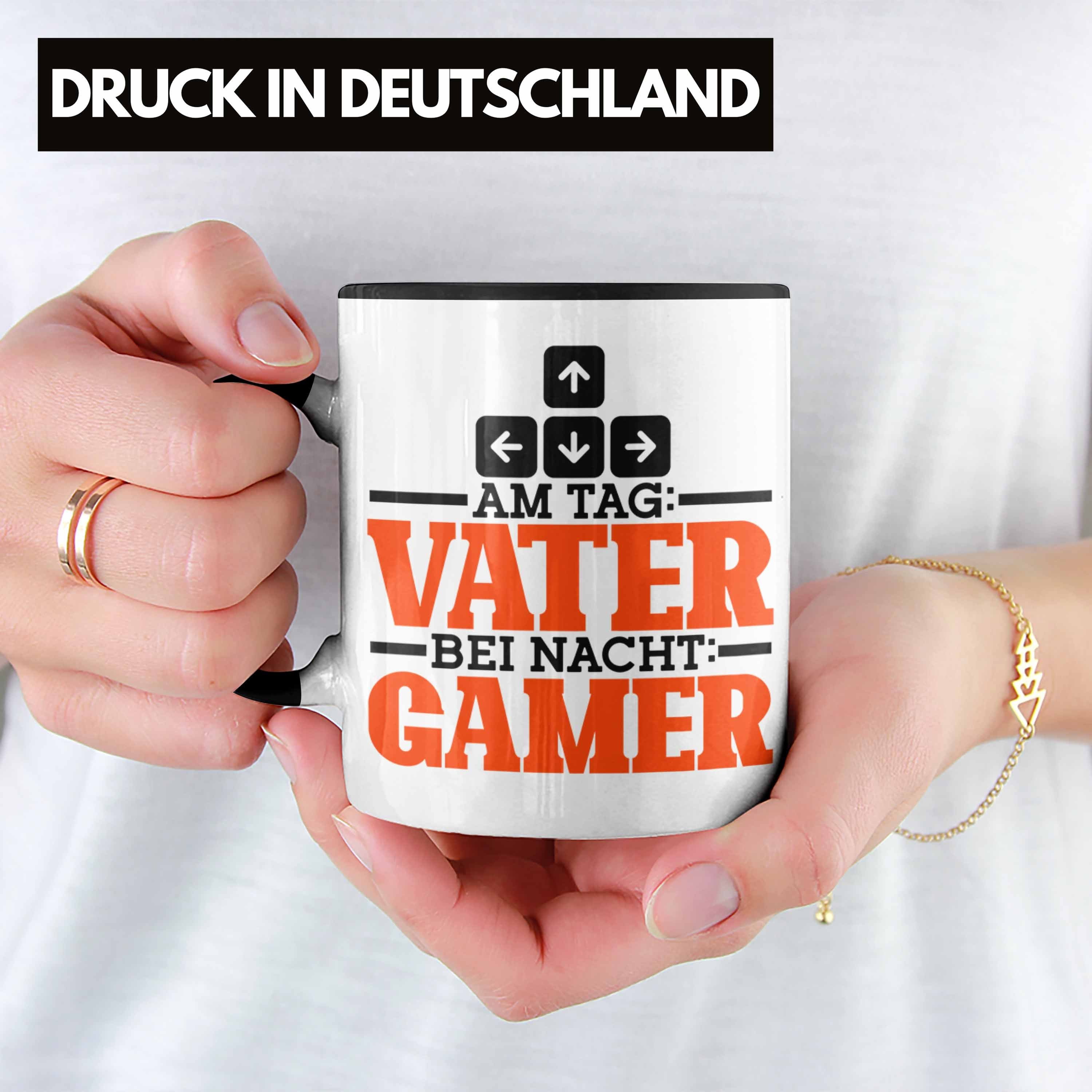 Gamer" Nacht für Lustiges Tasse "Am Tag Geschenk Schwarz Trendation Vater Tasse Bei Vatertag Ga