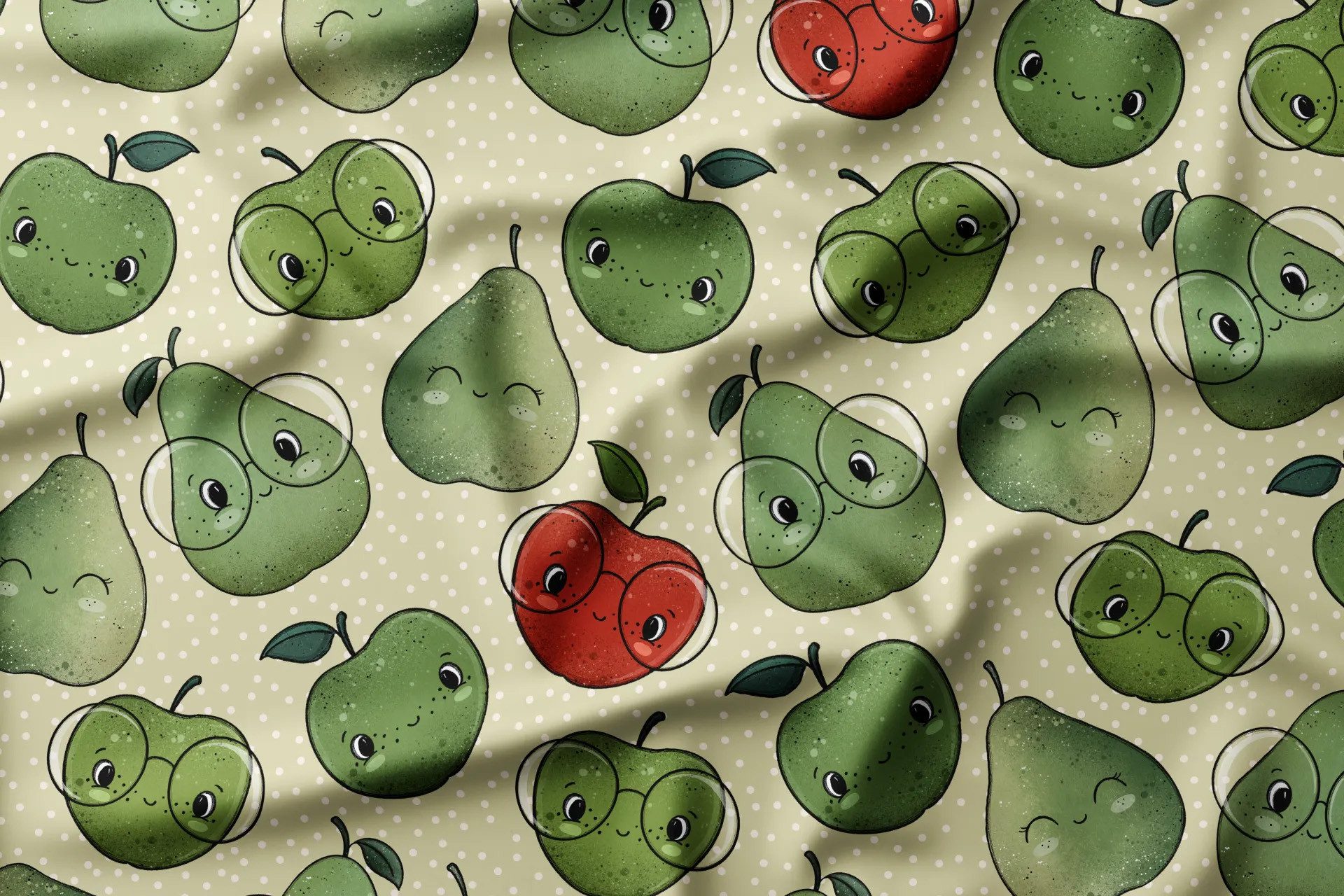 Leylas Welt Stoff Stoff French Terry Baumwolle Red Apple 150 cm WB Katzengold, Reaktivdruck