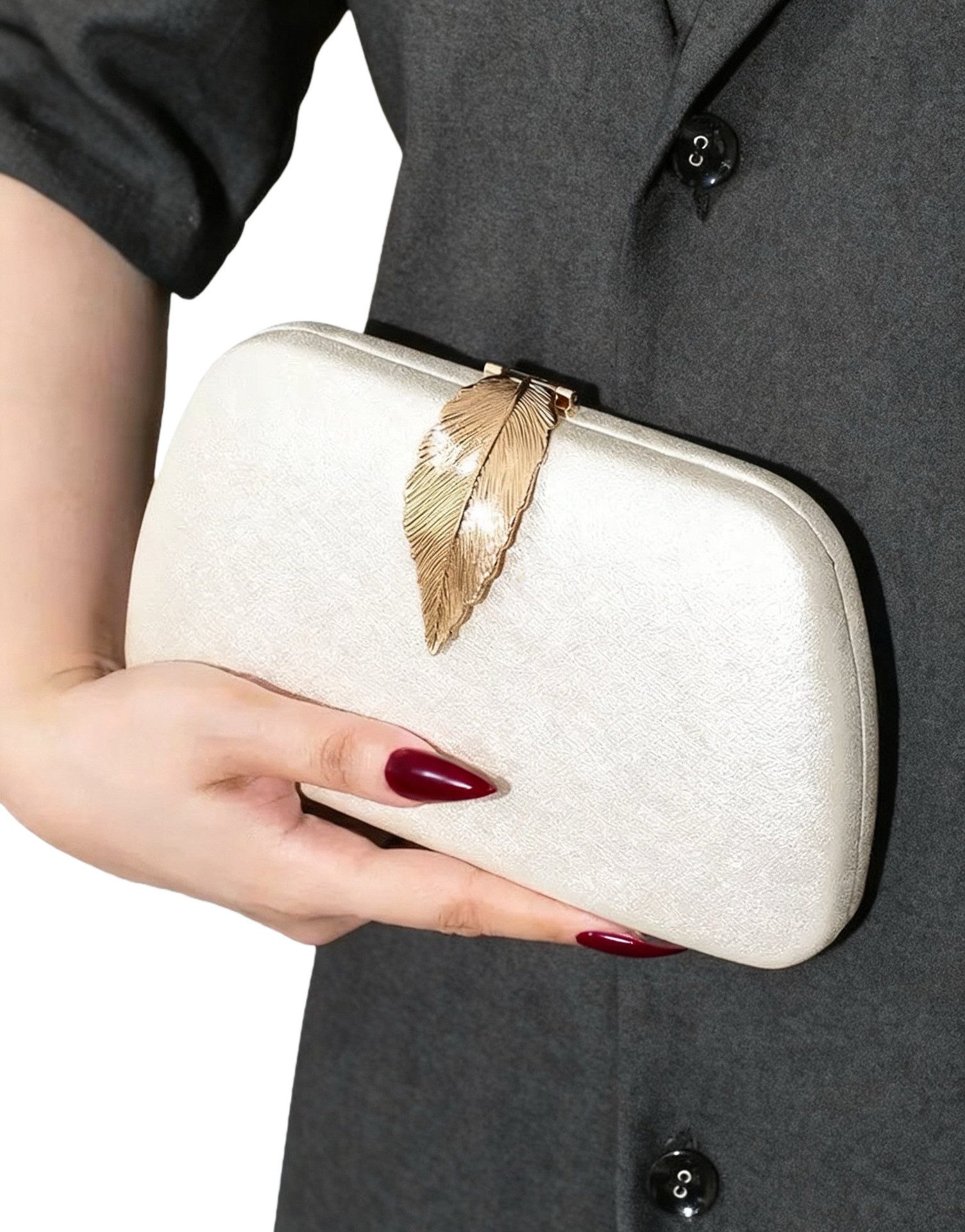 FOUORTUNATE-BEE Abendtasche Damen Abendtasche aus Velours mit Kette – Elegant & Modern, Clutch & Umhängetasche für Abend, Party und festliche Anlässe