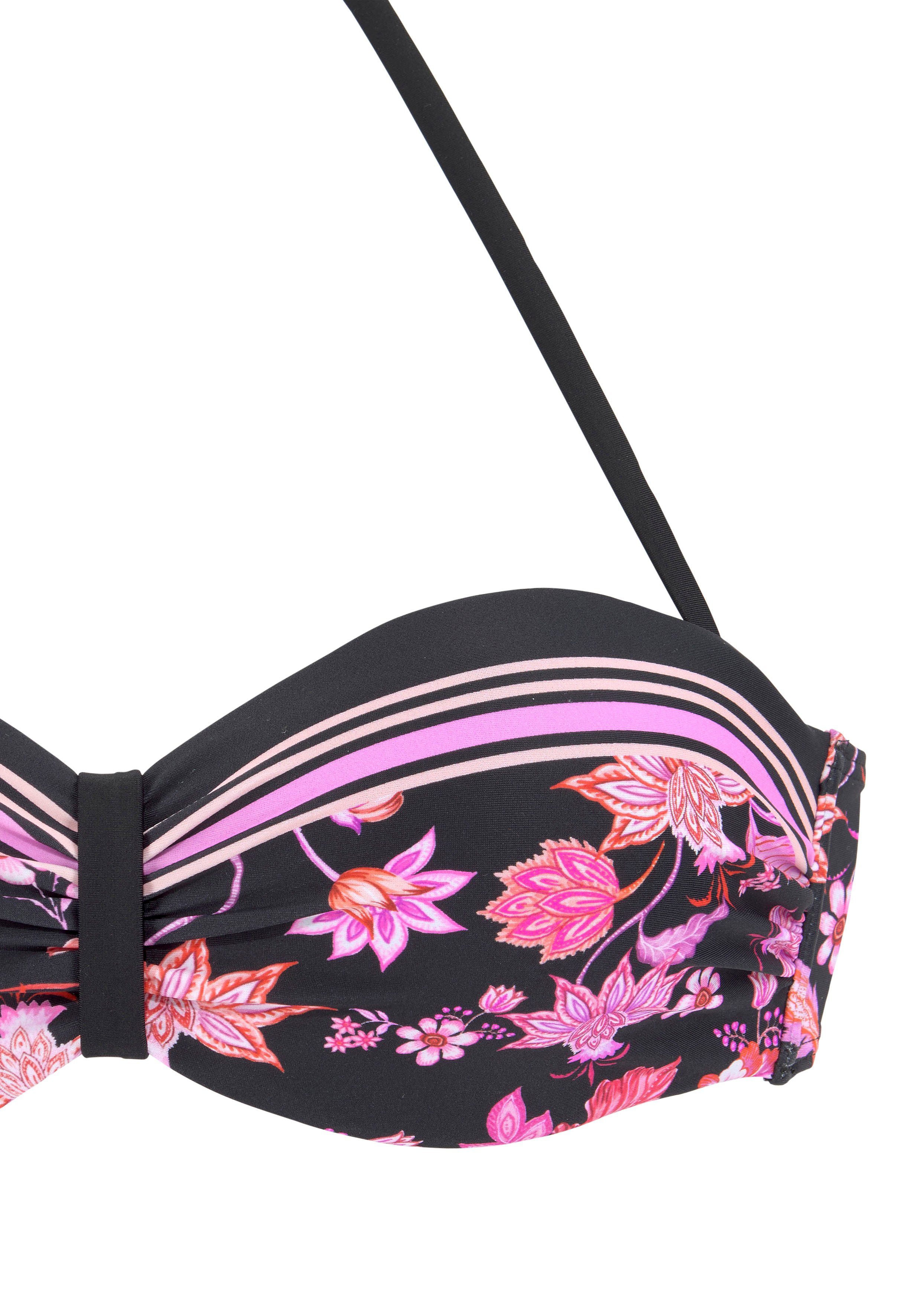 LASCANA Bügel-Bandeau-Bikini-Top Bohemian, mit platzierten Streifen