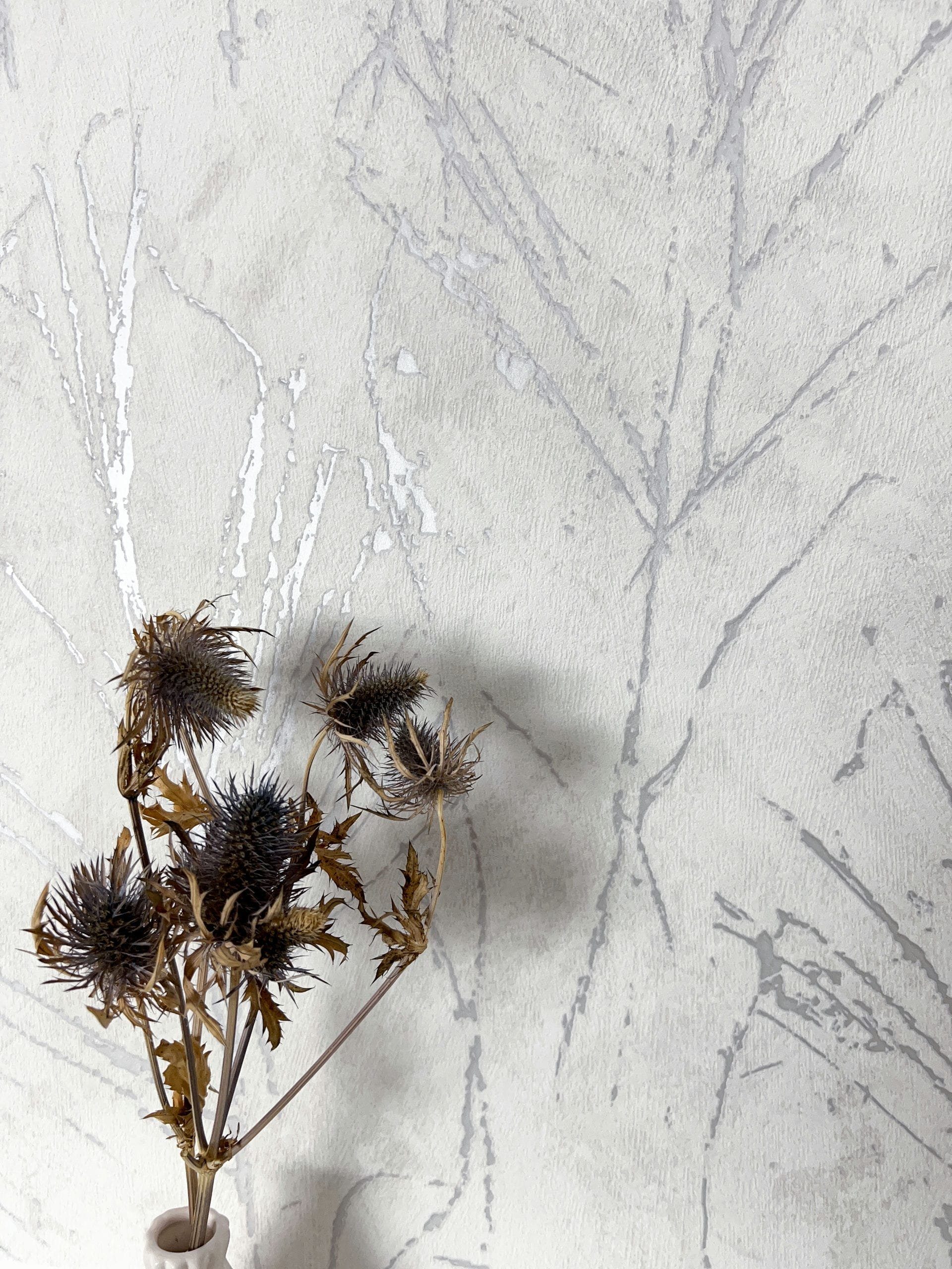 Newroom Vliestapete, Grau Tapete Floral Blumen günstig online kaufen