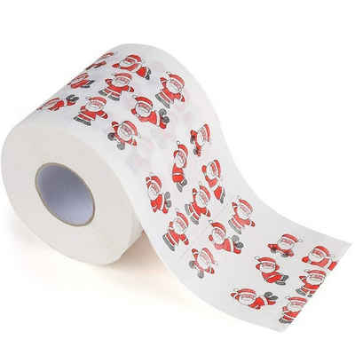Juoungle Toilettenpapier Bedrucktes Toilettenpapier, Weihnachtsmuster, Weihnachtsdekoration