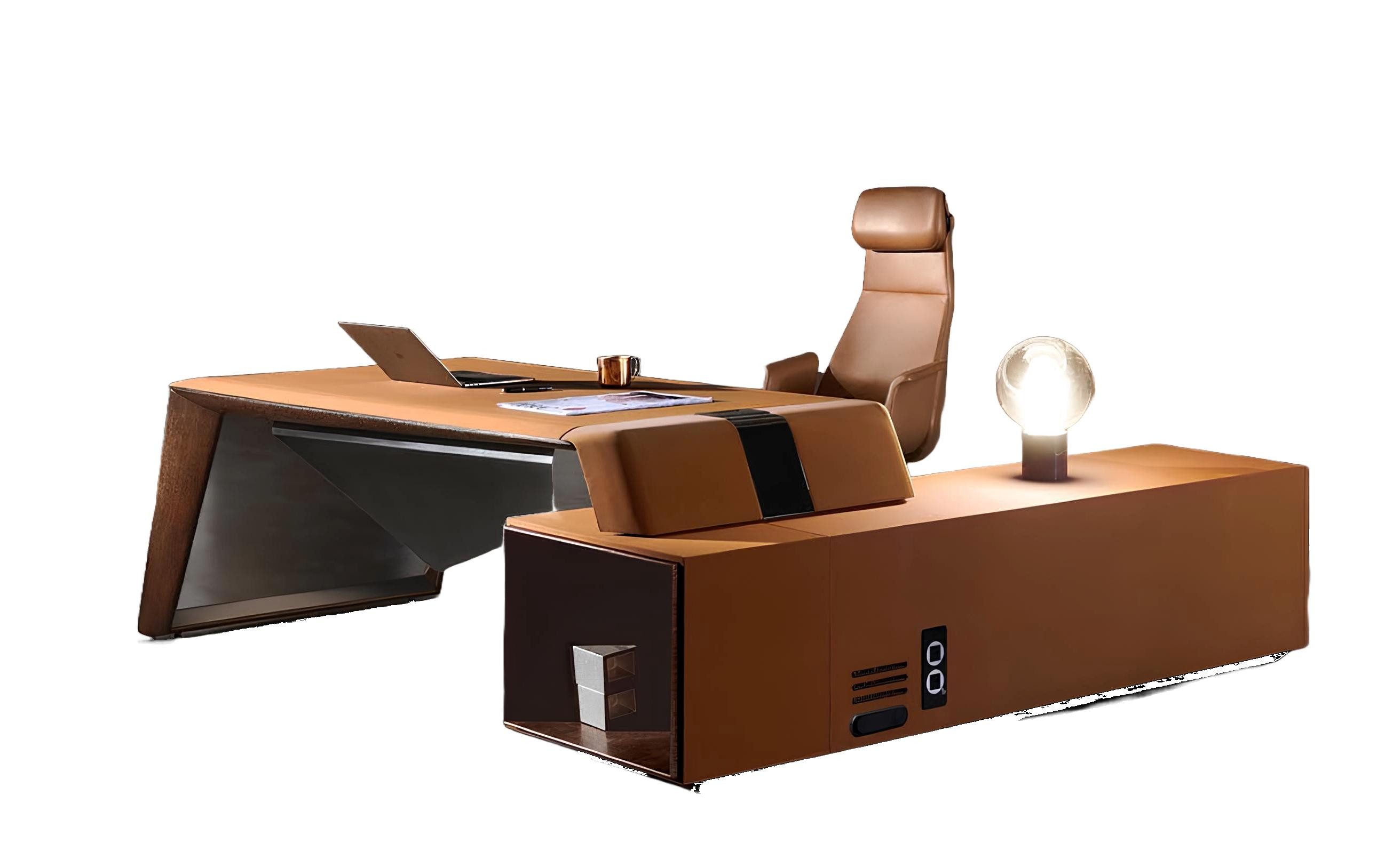 Xlmoebel Schreibtisch Eckschreibtisch in Holzoptik für modernes Bürodesign (Eckschreibtisch), Hergestellt in Europa