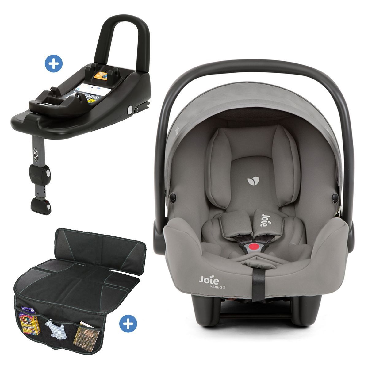 Joie Babyschale i-Snug 2 i-Size - Pebble, Baby Autositz ab Geburt-13 kg (40 cm-75 cm) inkl. Isofix Basis