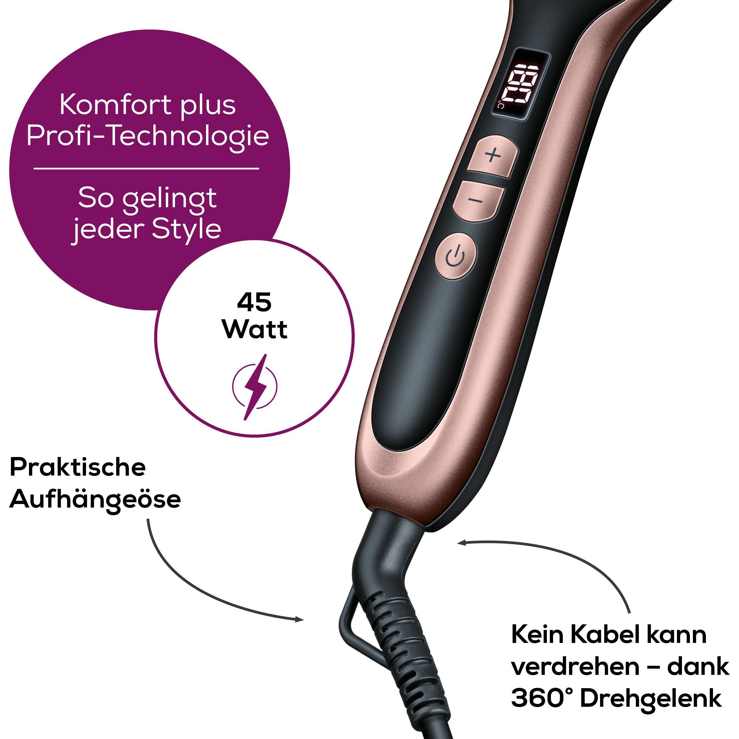 BEURER Haarglättbürste HS 60 Haarglättungsbürste für geschmeidige, glänzende Haare, Mit Keramik Beschichtung zum Schutz der Haare und Ionenfunktion