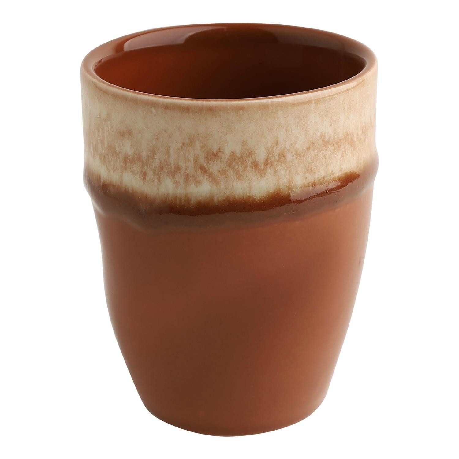 CreaTable Tasse Kaffeebecher SQUEEZY MOCHA MOUSSE, 300 ml, Nougat, 1-tlg., Steinzeug, Beige, glasiert