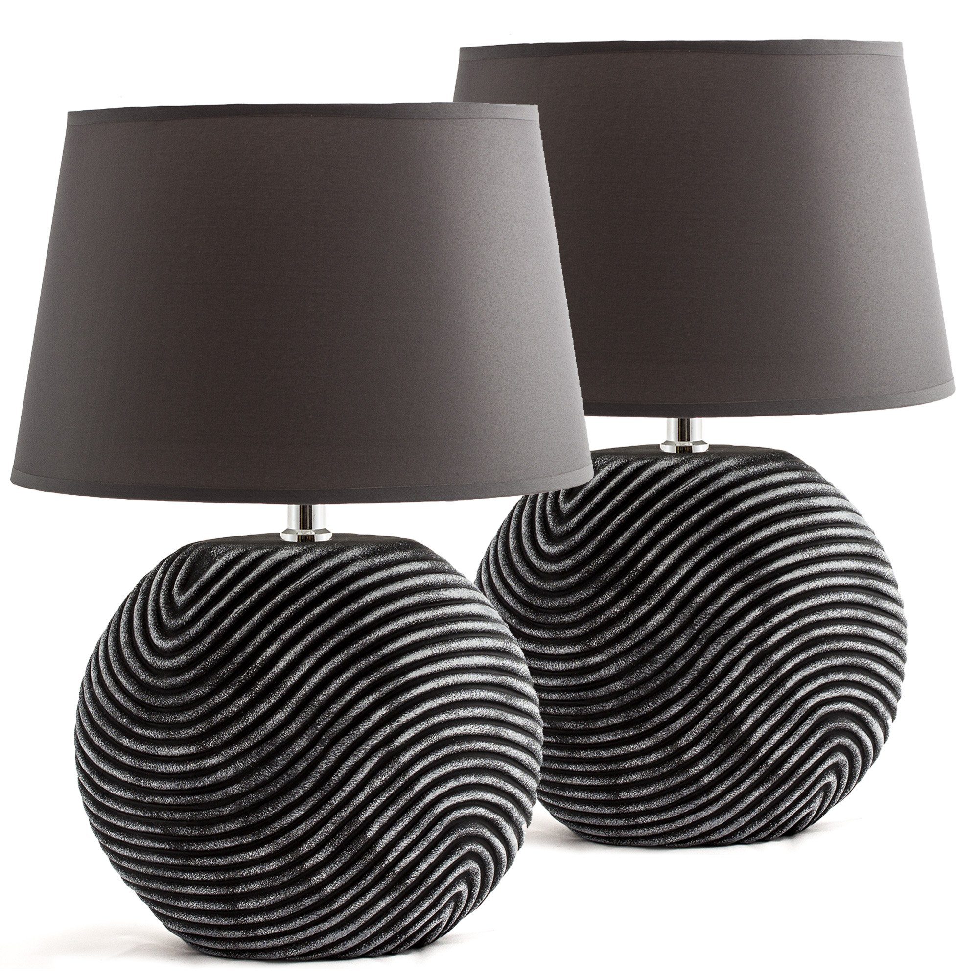BRUBAKER Nachttischlampe 2er Set Tischlampe "Zen günstig online kaufen