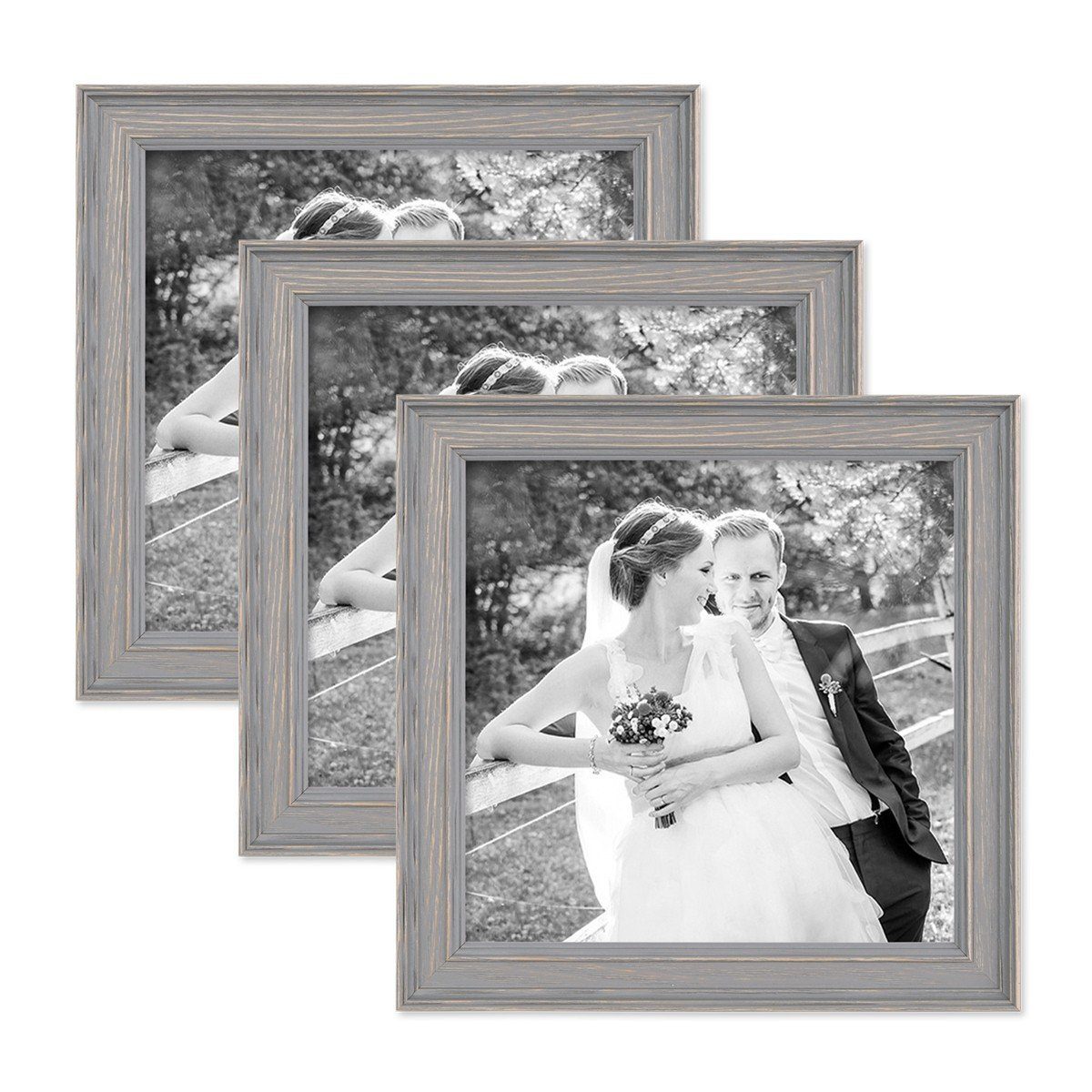 PHOTOLINI Bilderrahmen 3er Set Massivholz-Rahmen im günstig online kaufen