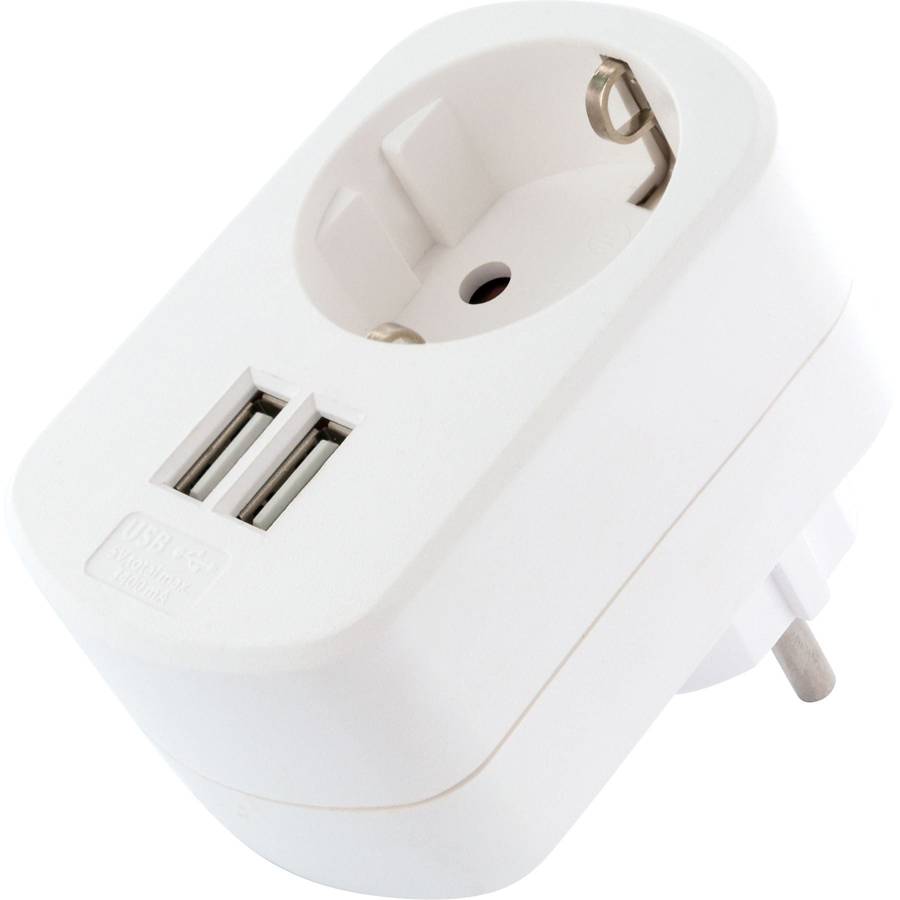 Schwaiger USB Ladeadapter mit Steckdose 2x USB Netzteil 230V Adapter Steckdosenleiste