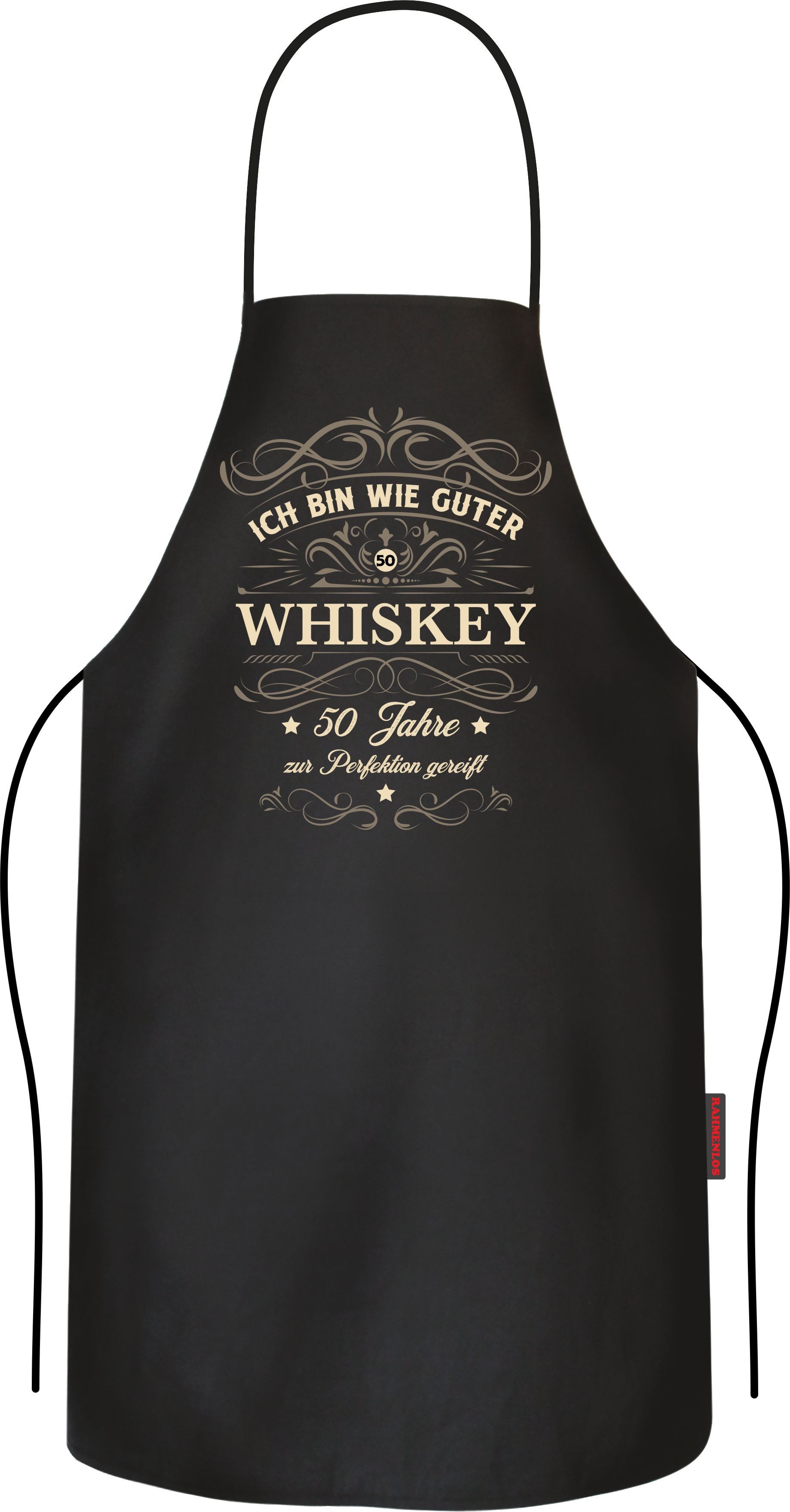LOBO NEGRO® Grillschürze Kochschürze Küchenschürze als Geschenk: Wie Whiskey 50 Jahre gereift
