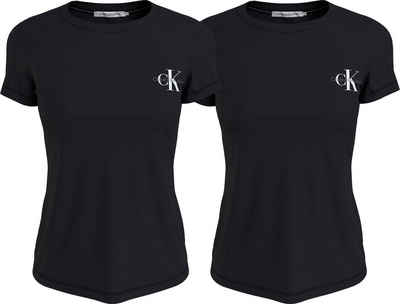 Calvin Klein Jeans Rundhalsshirt 2-PACK MONOLOGO SLIM TEE (Packung, 2-tlg., 2er-Pack) mit Calvin Klein Jeans Logoprint auf der Brust