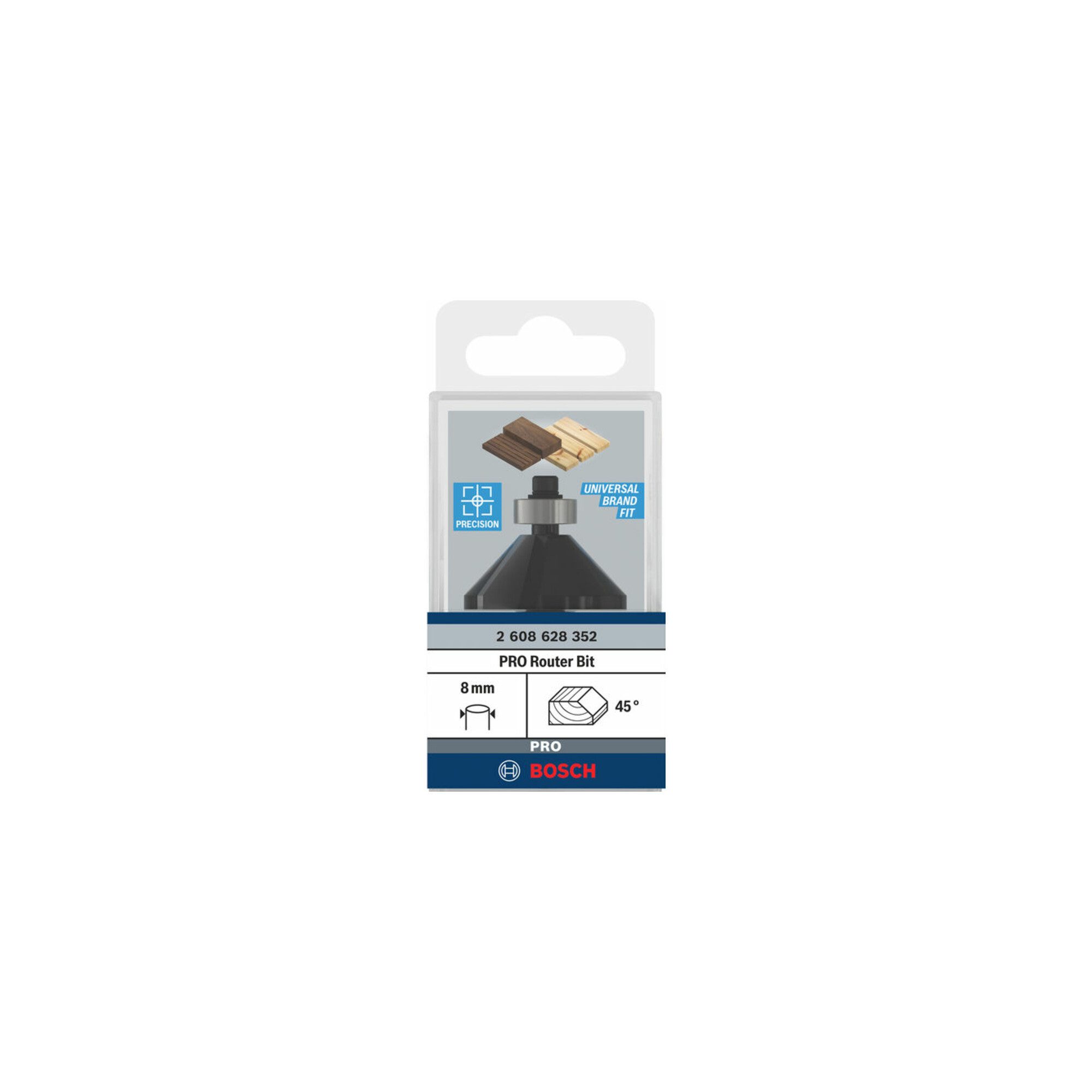 Bosch Professional Holz-Nutfräser Bosch Fasefräser 8 mm B 11 mm L 15 mm G 56 mm 45°