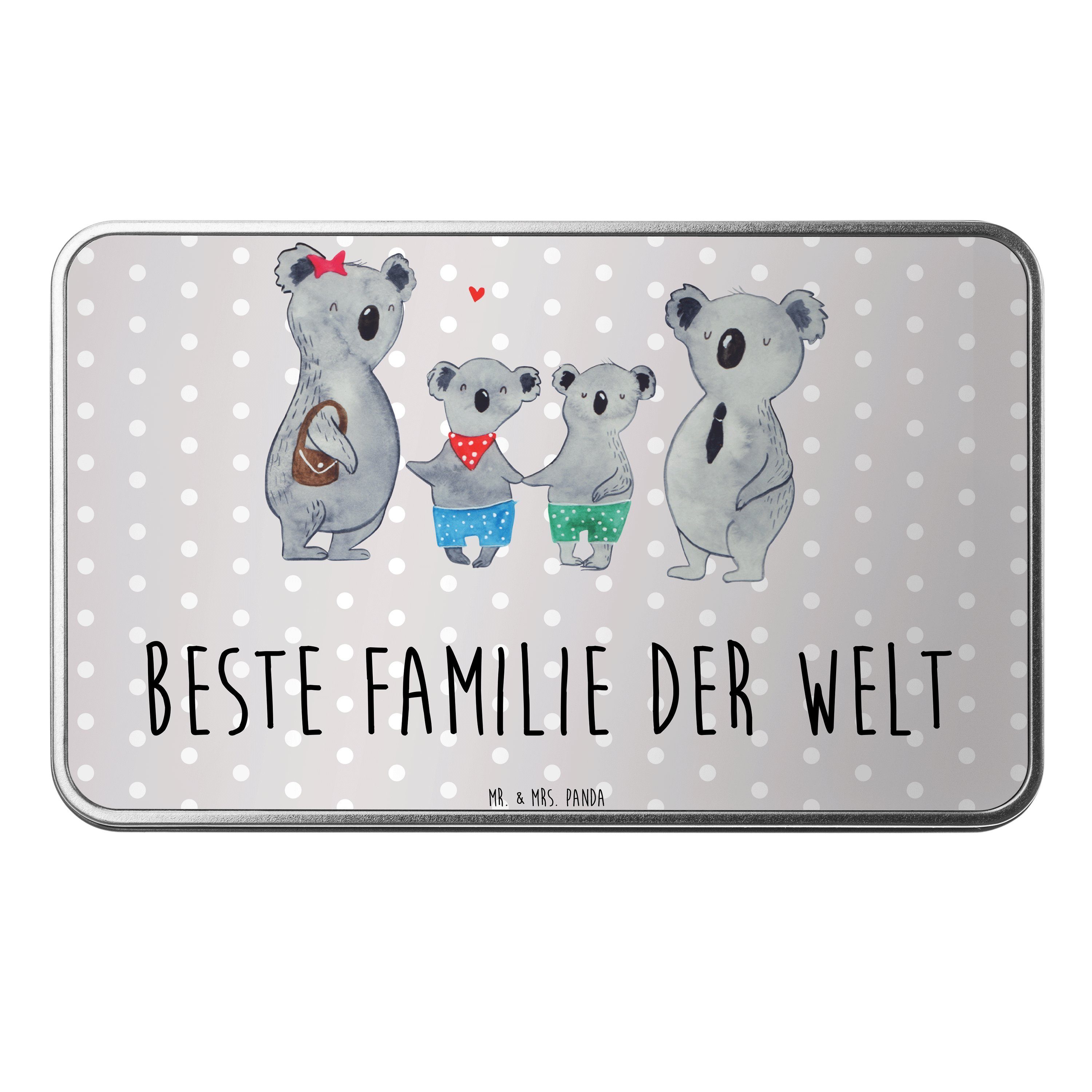 Mr. & Mrs. Panda Dose Koala Familie zwei - Grau Pastell - Geschenk, Mama, Aufbewahrungsbox, (1 St)