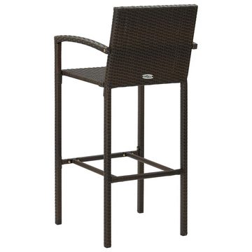 vidaXL Gartenlounge-Set 3-tlg. Garten-Bar-Set mit Armlehnen Poly Rattan Braun, (3-tlg)